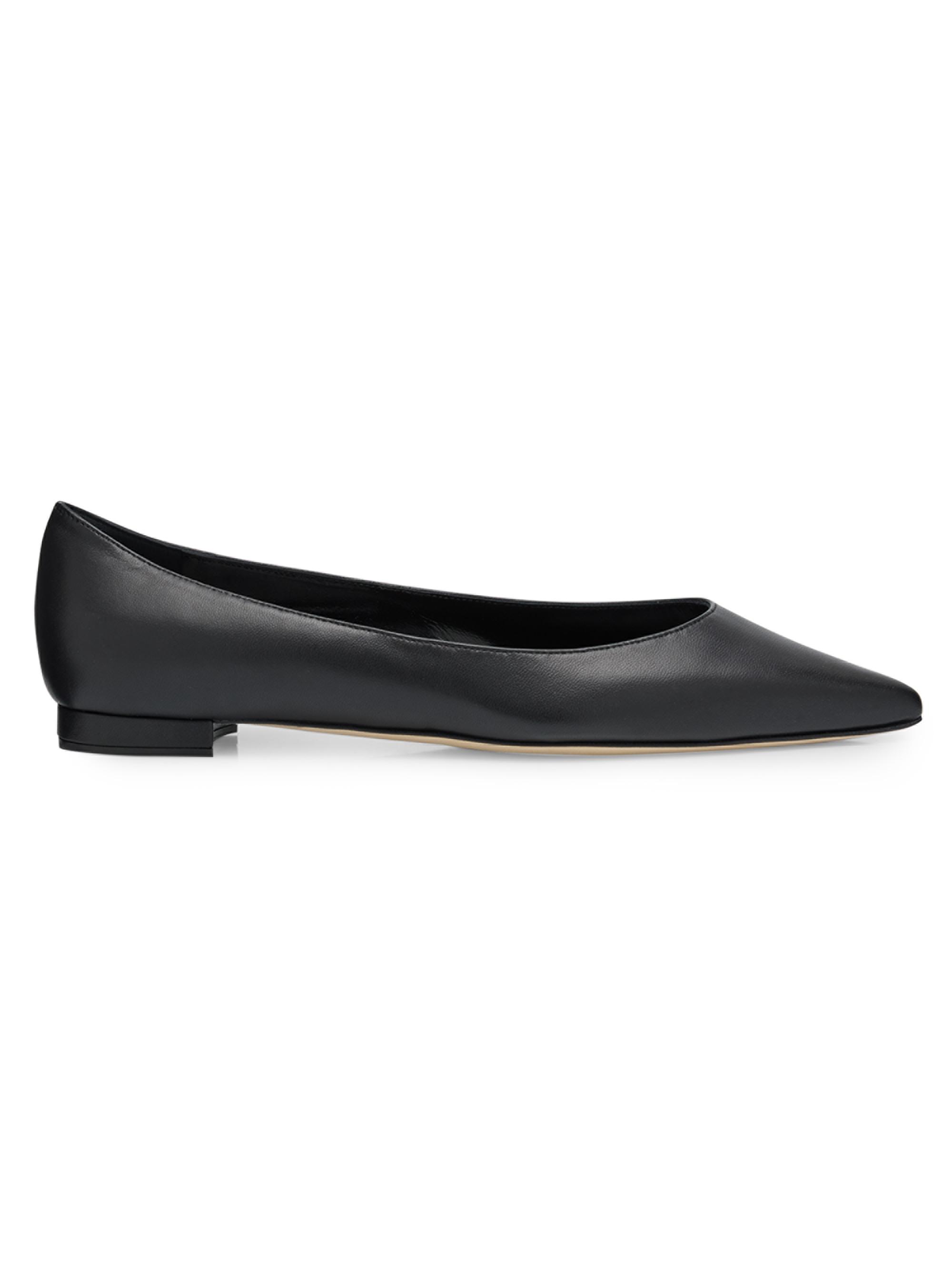 Manolo Blahnik Women's Gala Leather Ballet Flats - Black