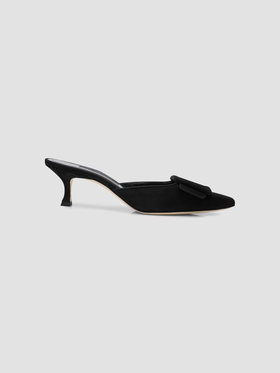 Manolo Blahnik Maysale 50MM Suede Mules | Saks Fifth Avenue