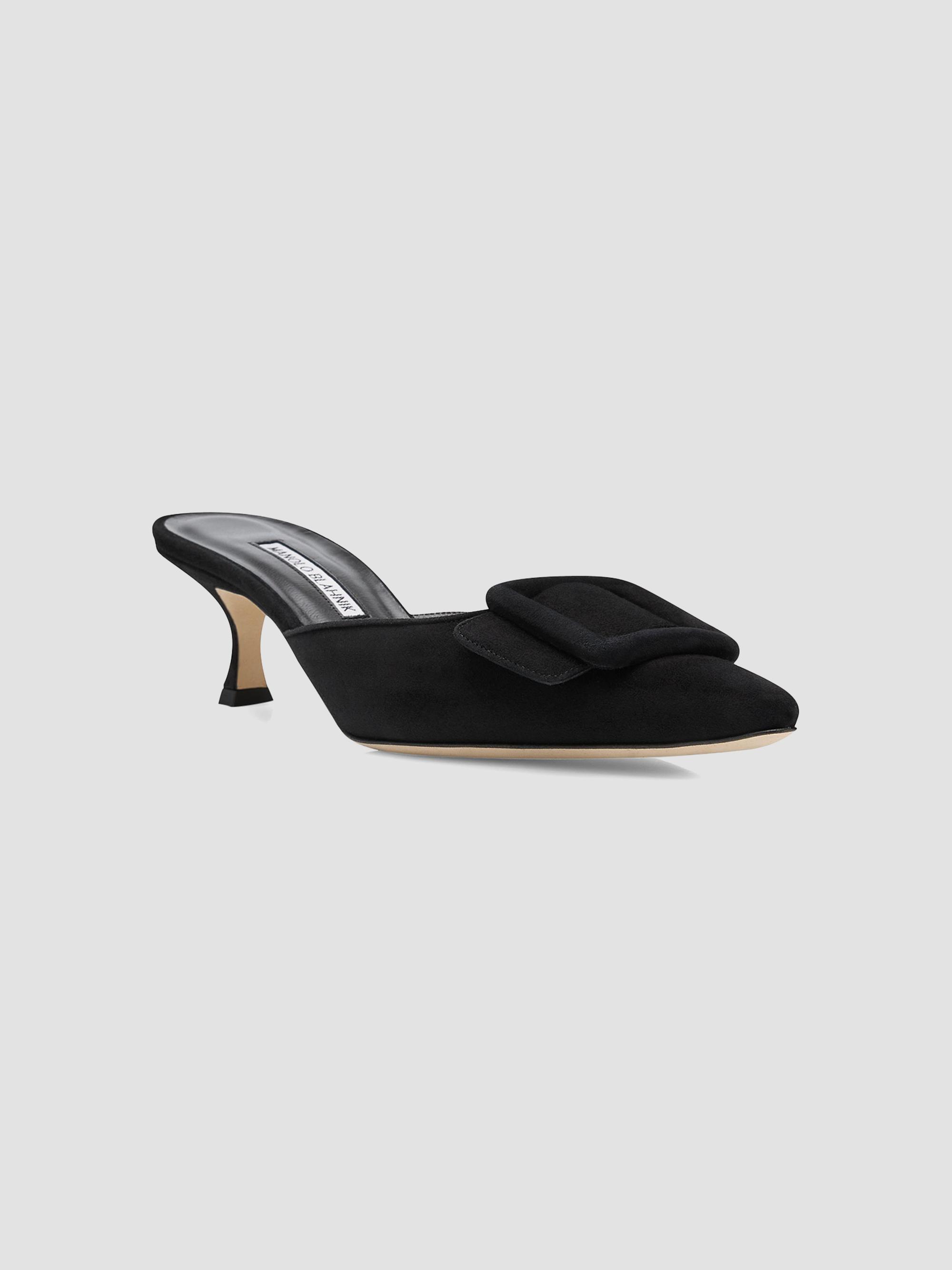 Manolo Blahnik Maysale 50MM Suede Mules | Saks Fifth Avenue
