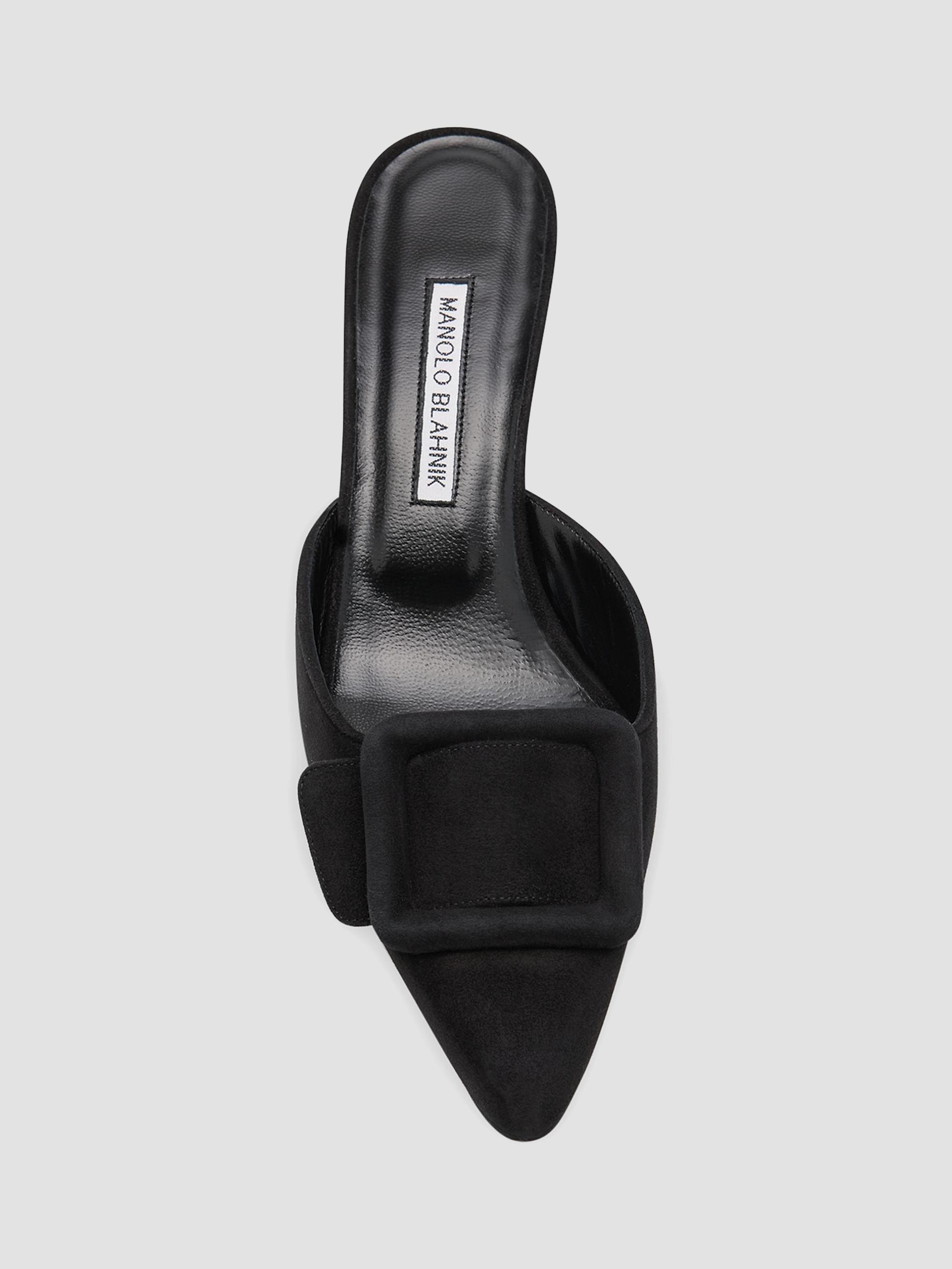Manolo Blahnik Maysale 50MM Suede Mules | Saks Fifth Avenue