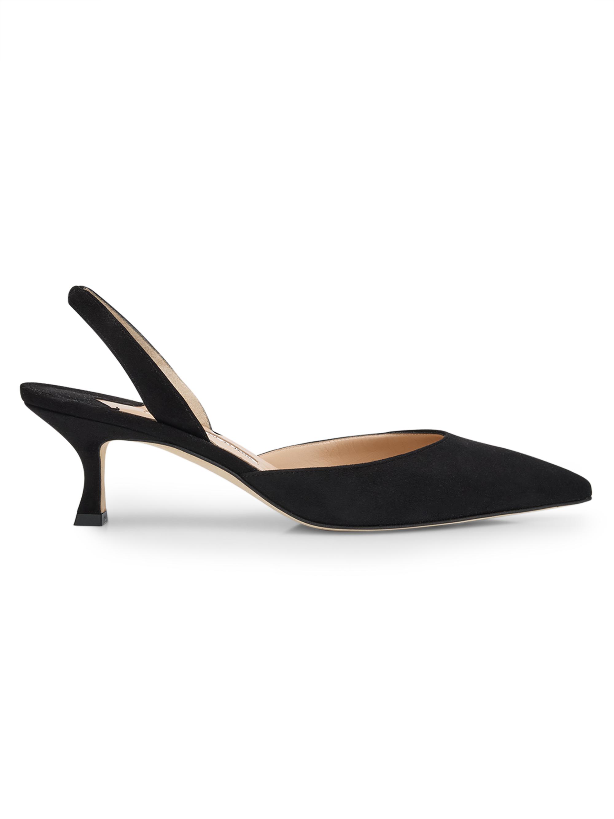 Manolo Blahnik Women's Carolyne 50MM Suede Slingback Pumps - Black