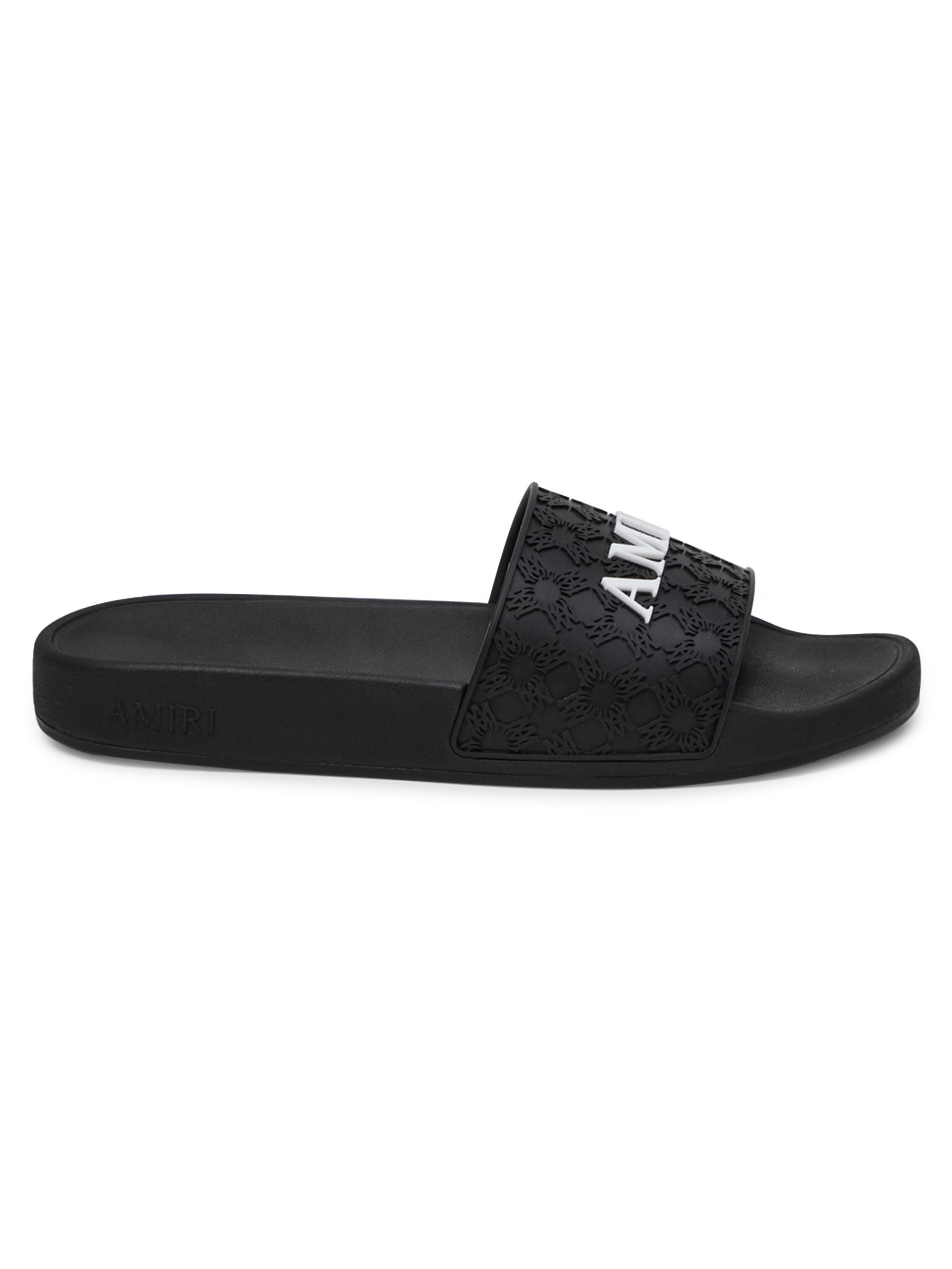 Amiri Women's MA Quad Monogram Pool Slides - Black  Sandals
