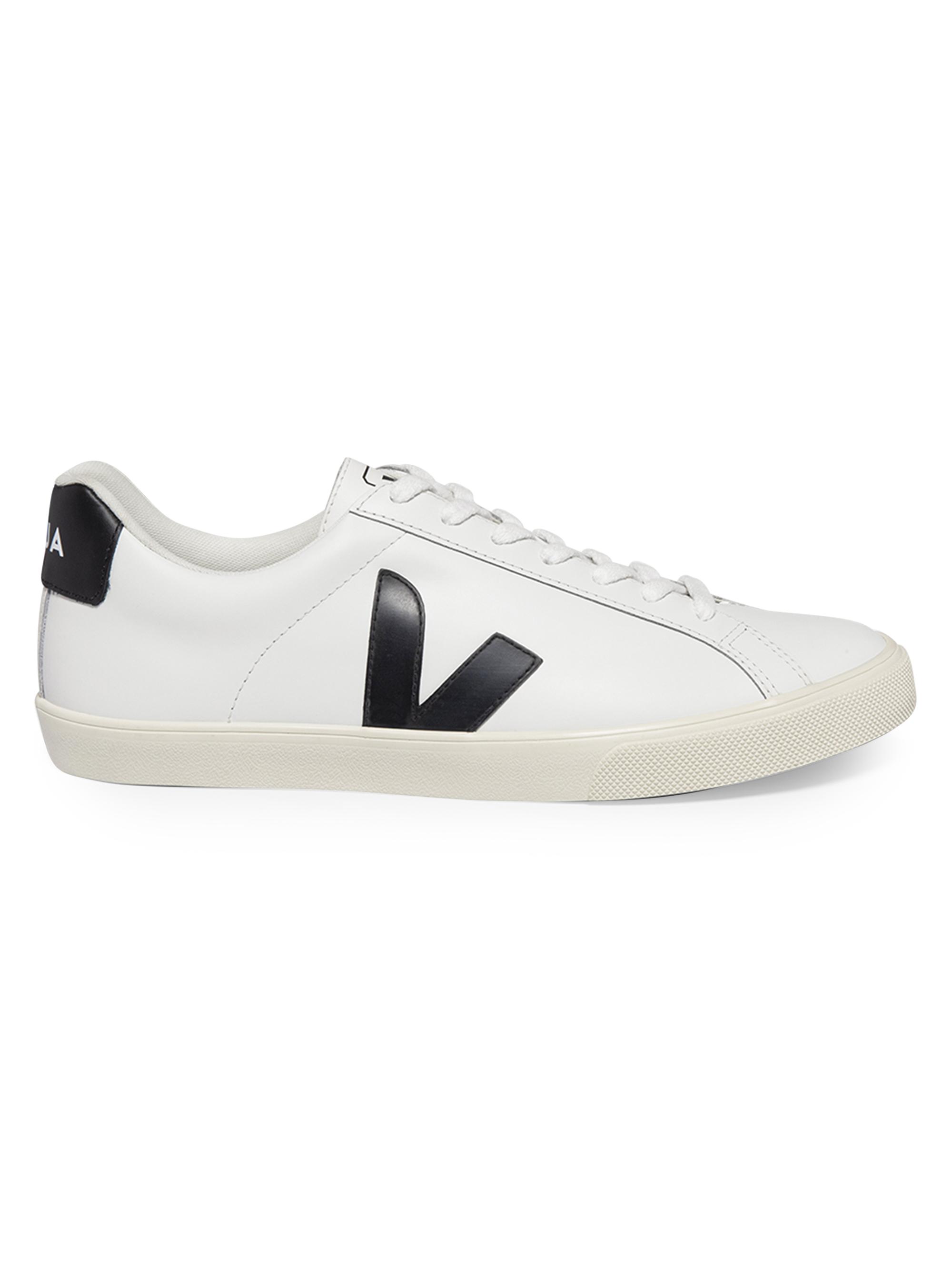 Veja Women's Esplar Logo Leather Sneakers - White Black