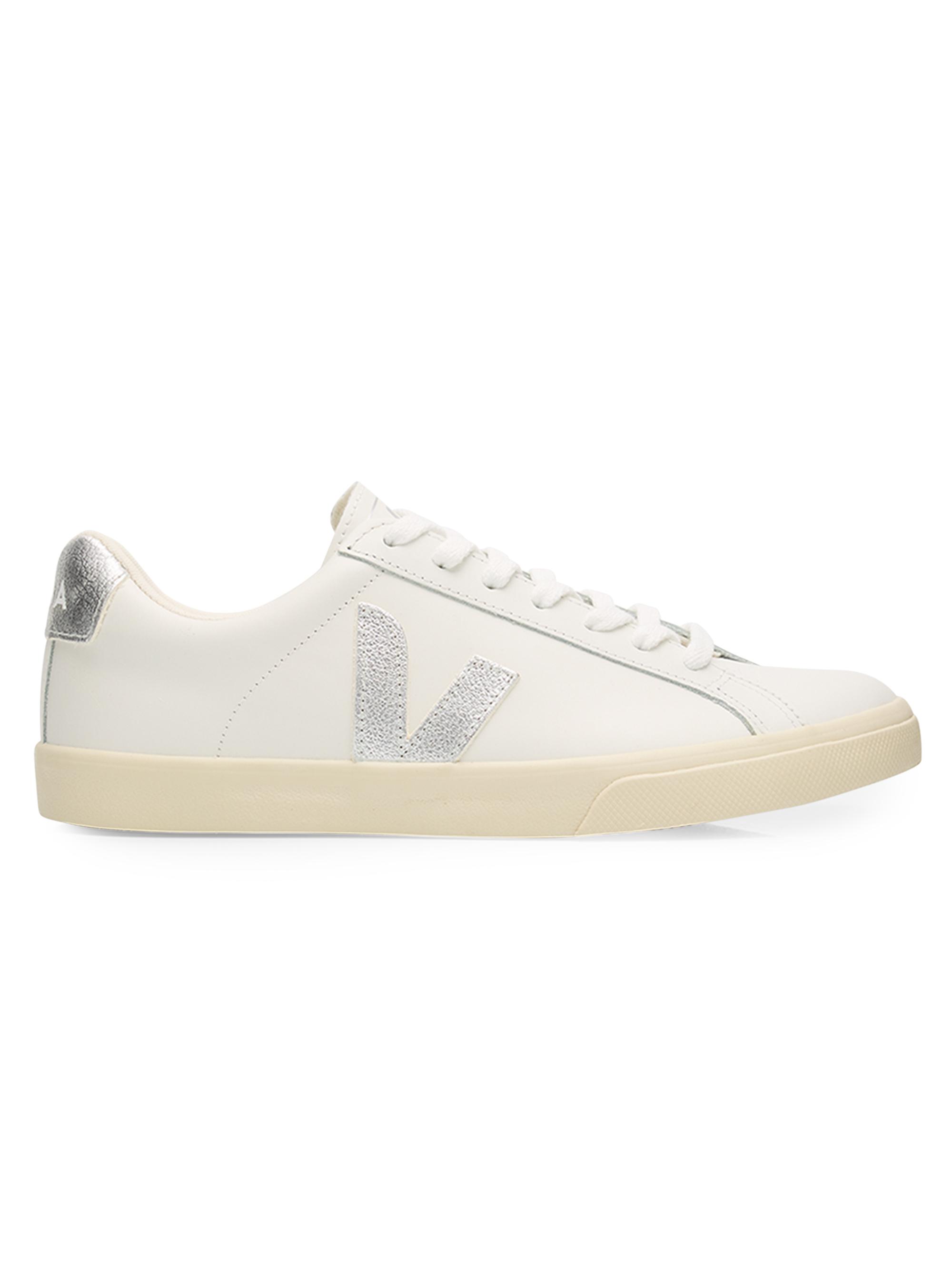 Veja Women's Esplar Low-Top Leather Sneakers - White Silver