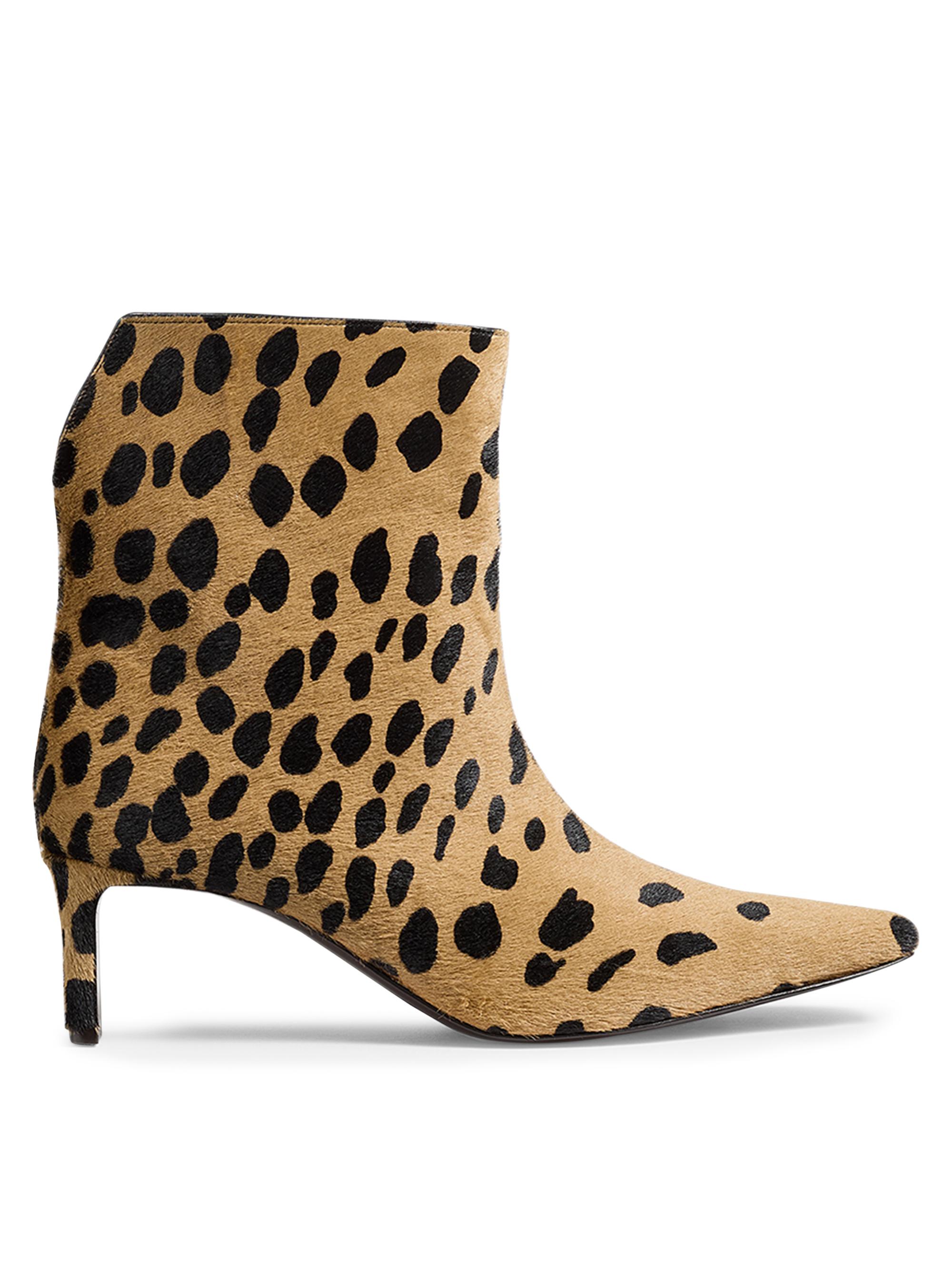 Khaite Women's Ona 55MM Hyena-Print Calf Hair Ankle Boots - Cheetah