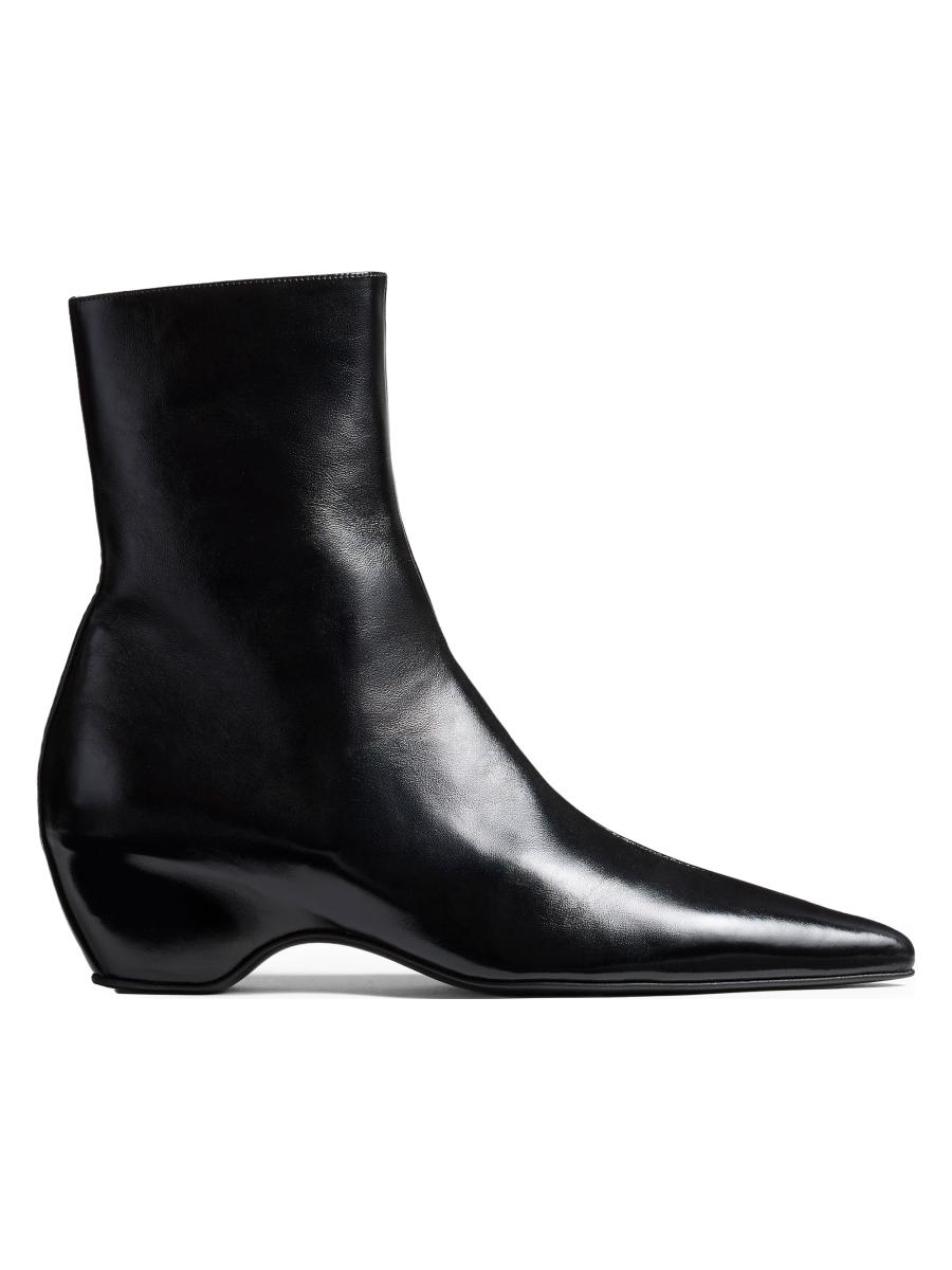 Khaite Women's Sybil 40mm Leather Ankle Boots In Black