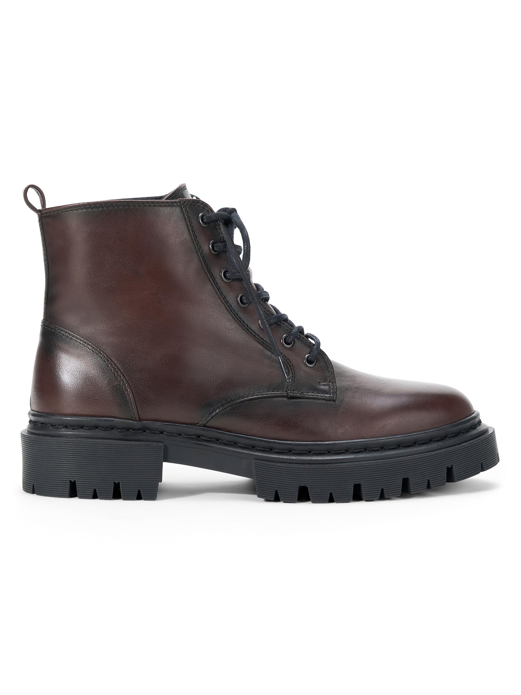 Staud Women's Henry Leather Combat Boots - Espresso