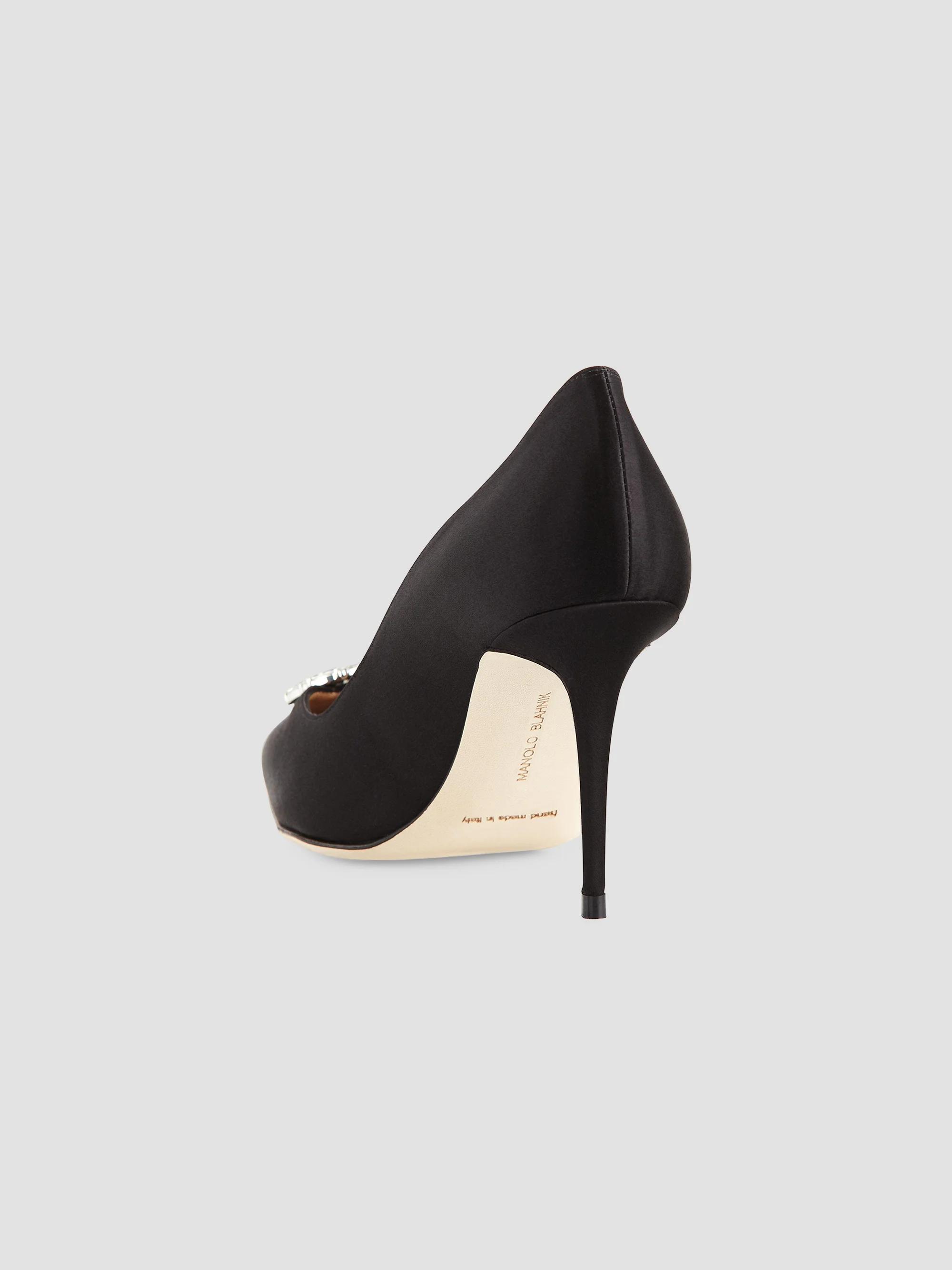 Manolo Blahnik Nadira 90MM Crystal-Embellished Satin Pumps | Saks