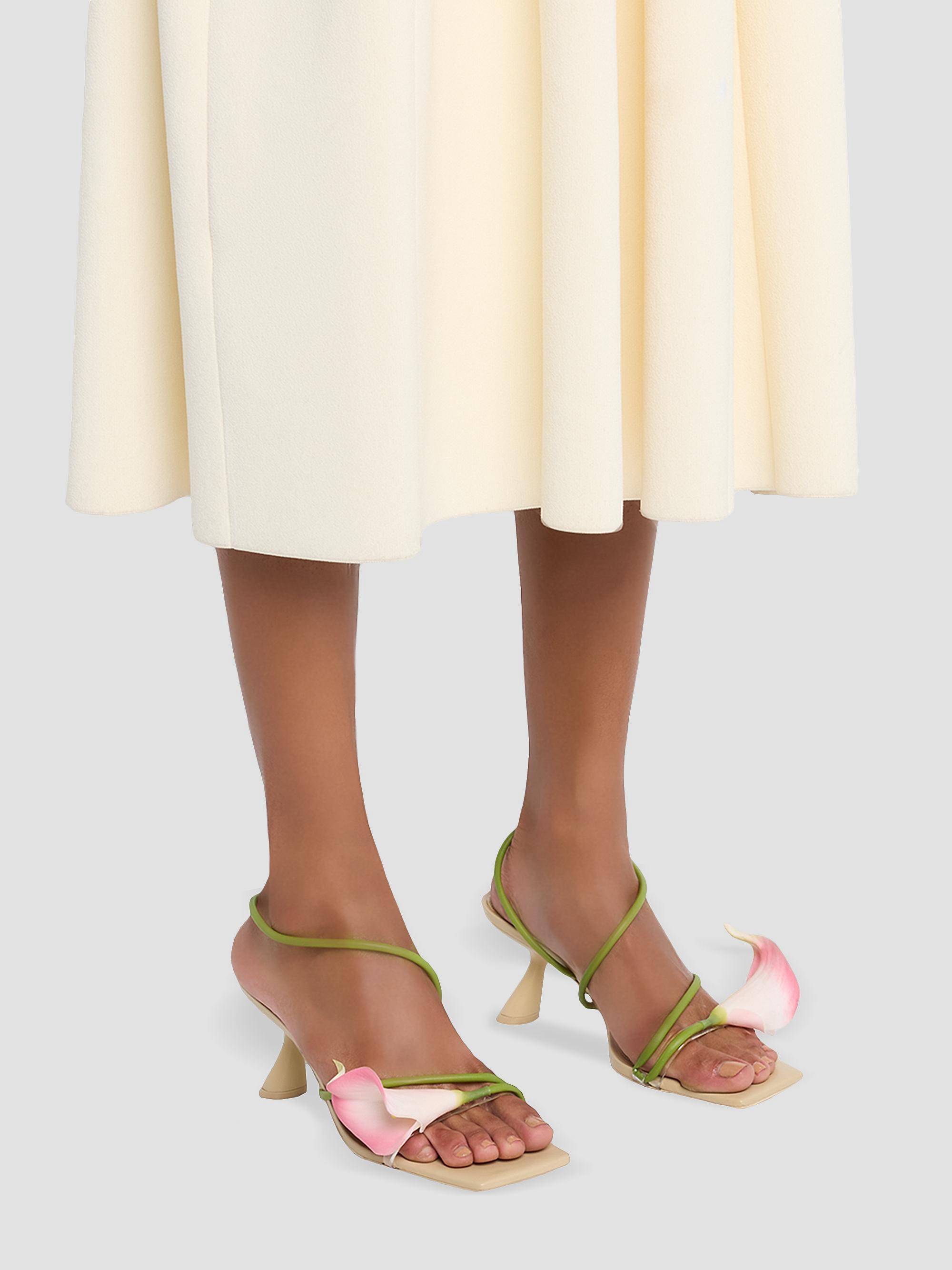 Cult Gaia Ria 65MM Calla Lily Leather Slingback Sandals | Saks