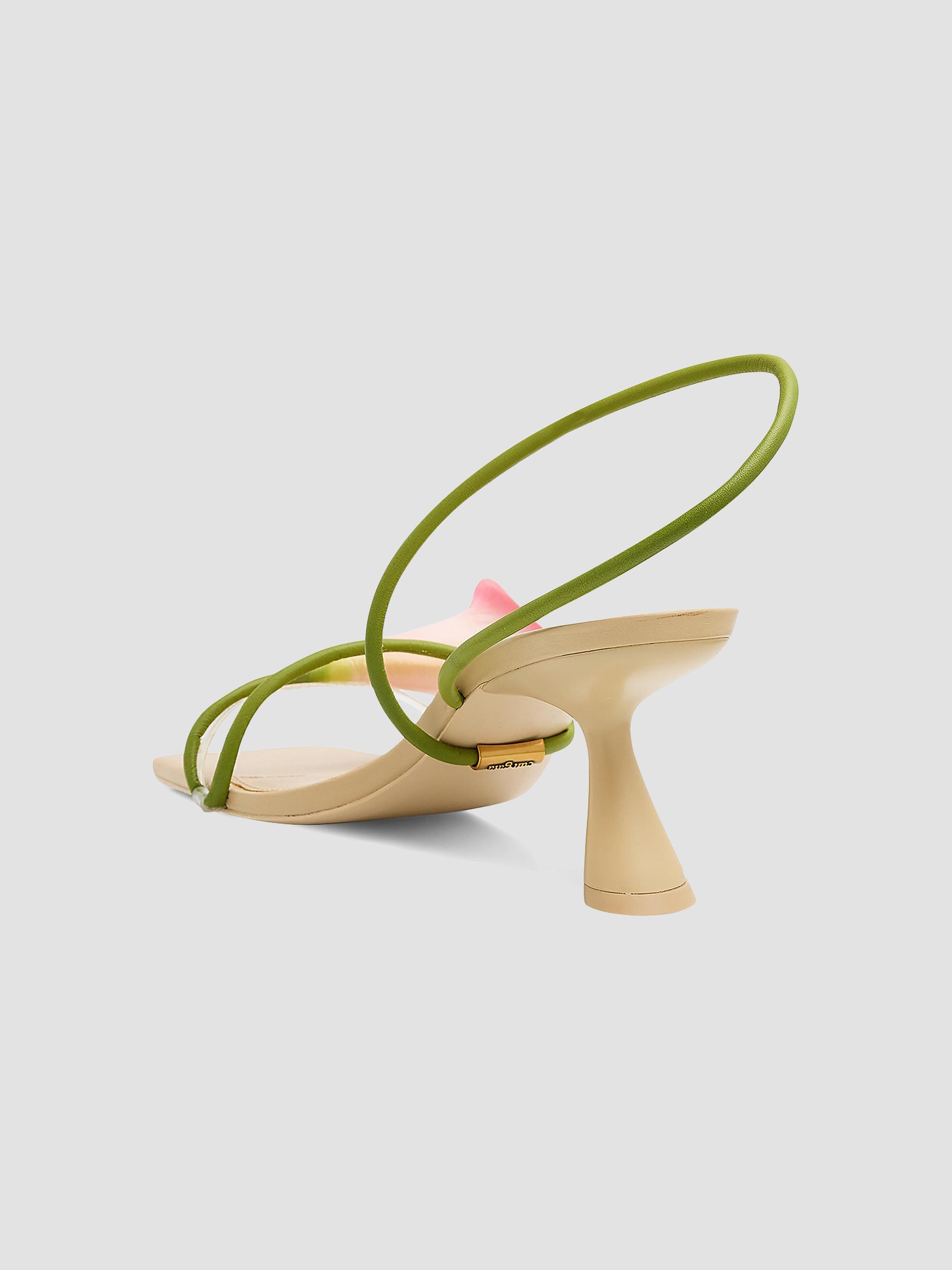 Cult Gaia Ria 65MM Calla Lily Leather Slingback Sandals | Saks