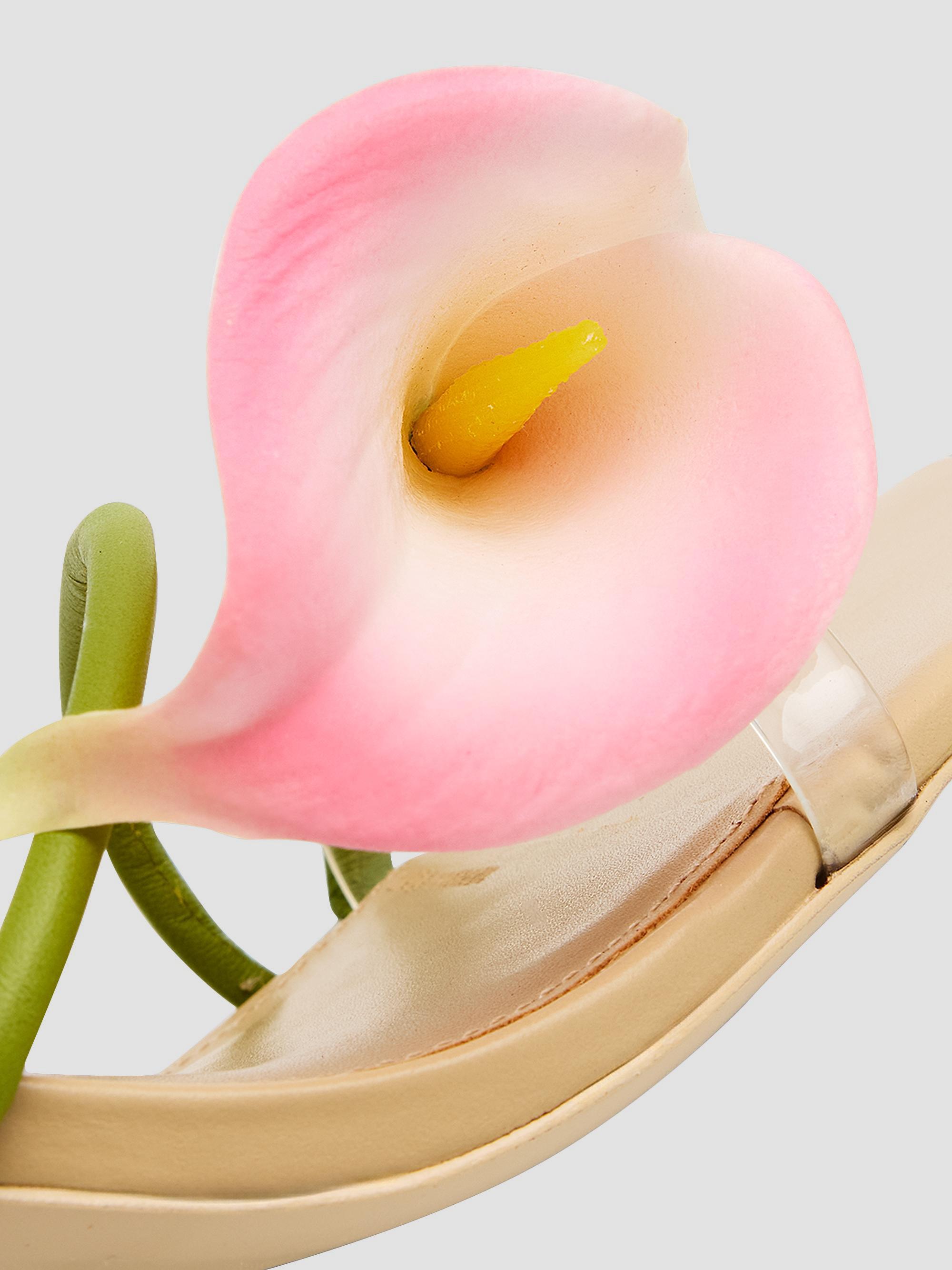 Cult Gaia Ria 65MM Calla Lily Leather Slingback Sandals | Saks