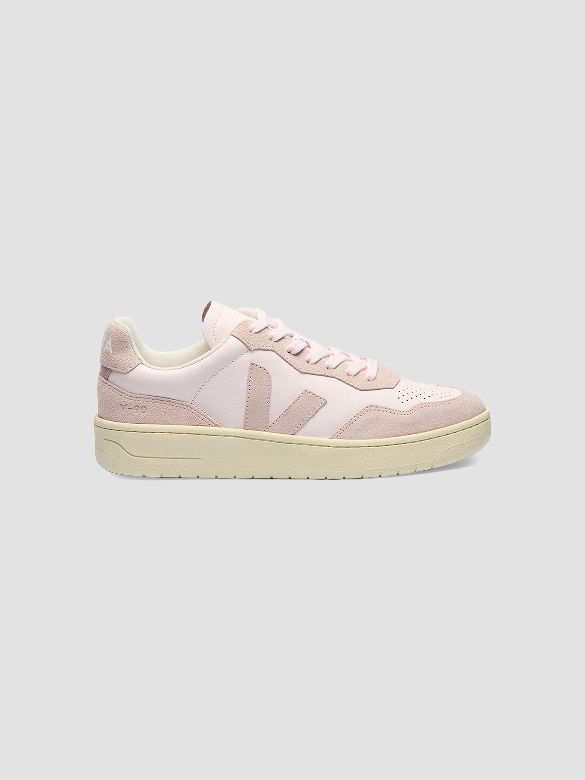 Veja Women's V-90 Leather & Suede Low-Top Sneakers - Pale Pink | Thumbnail 4