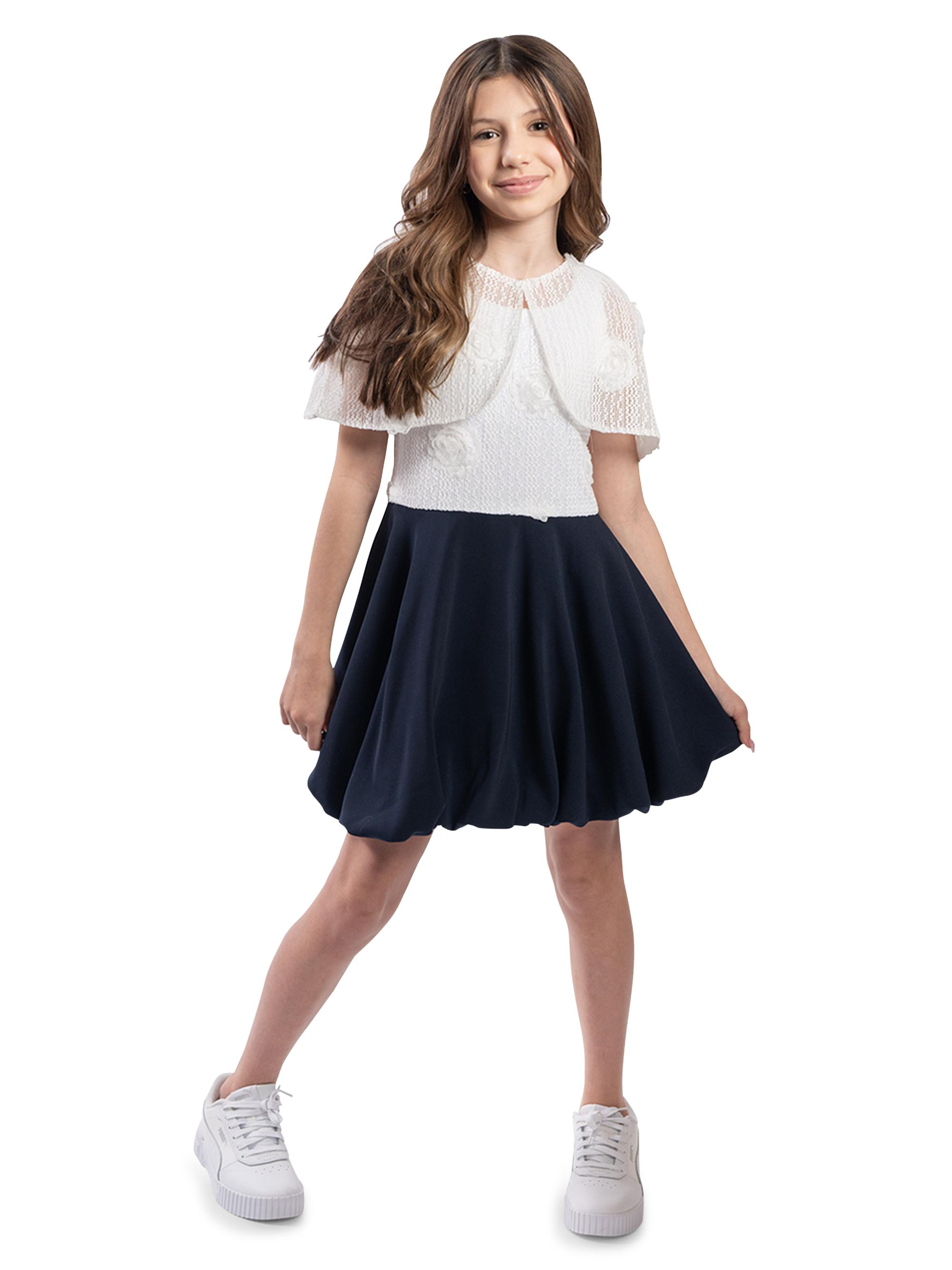 Zoe Girl's 2-Piece Celeste Floral Dress - Navy