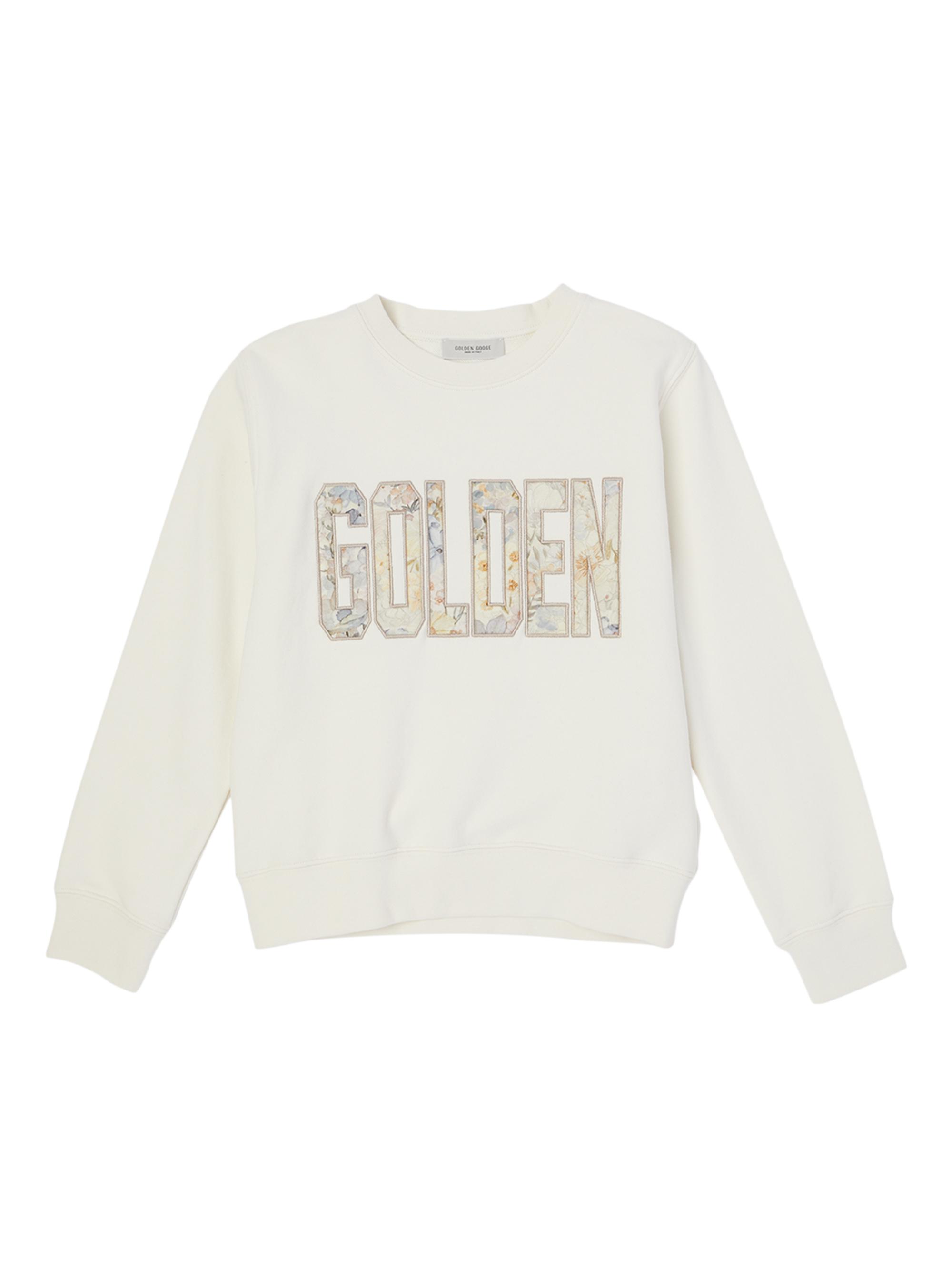 Golden Goose Little Girl's & Girl's Journey "Golden" Embroidered Sweatshirt - White