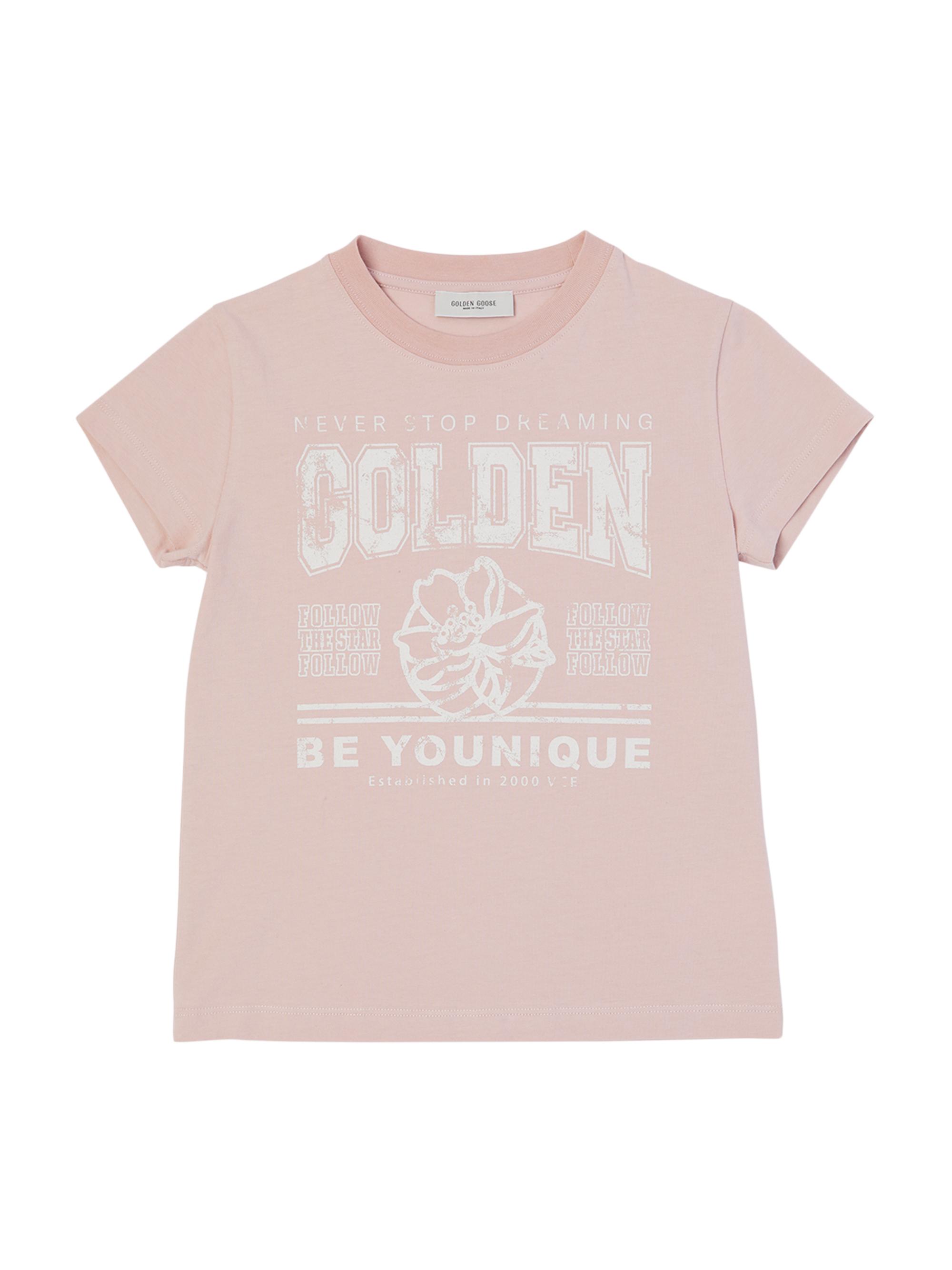 Golden Goose Little Girl's & Girl's Journey Logo Cotton T-Shirt - Pink