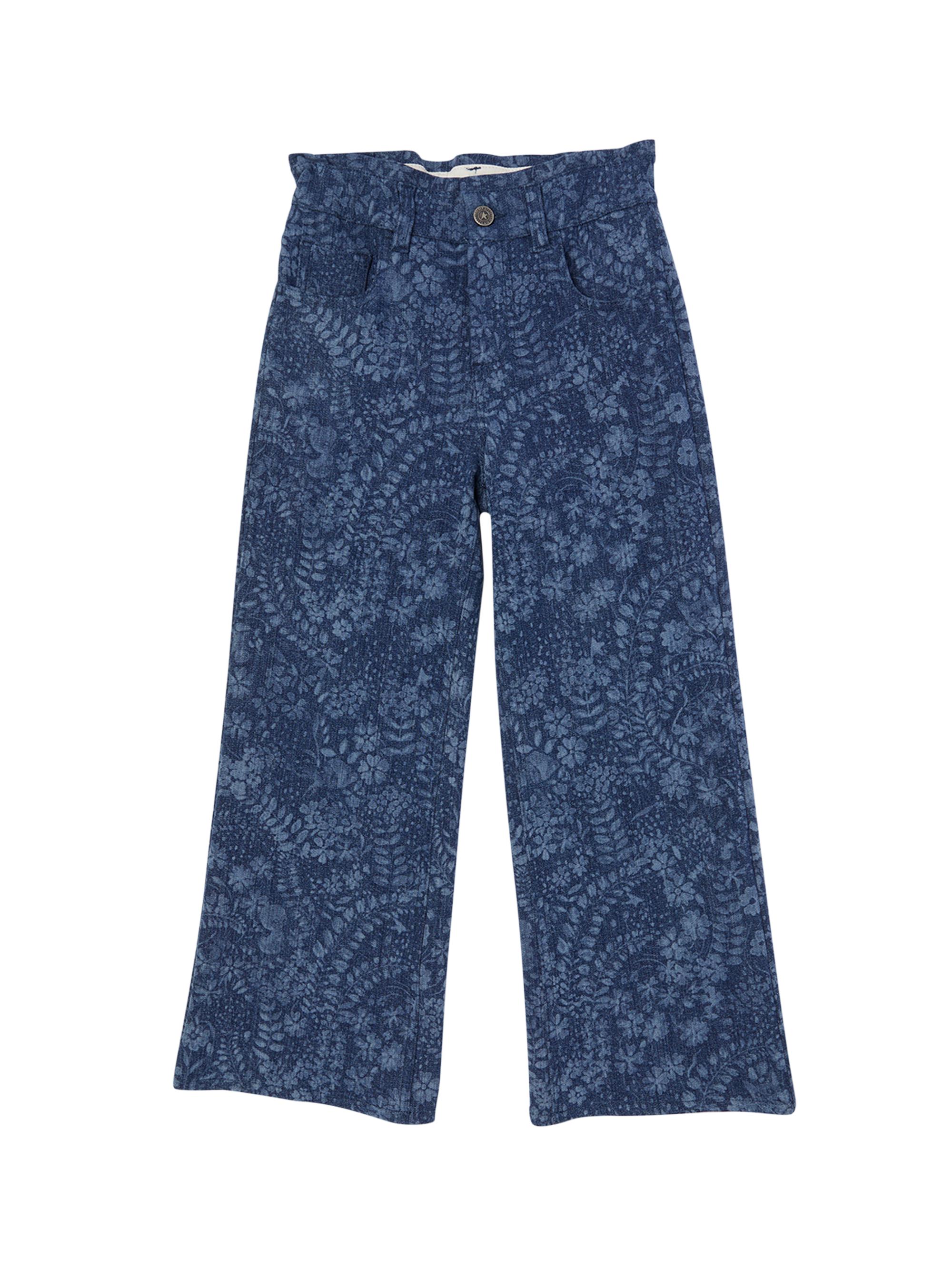 Golden Goose Little Girl's & Girl's Journey Floral-Print Wide-Leg Jeans - Blue