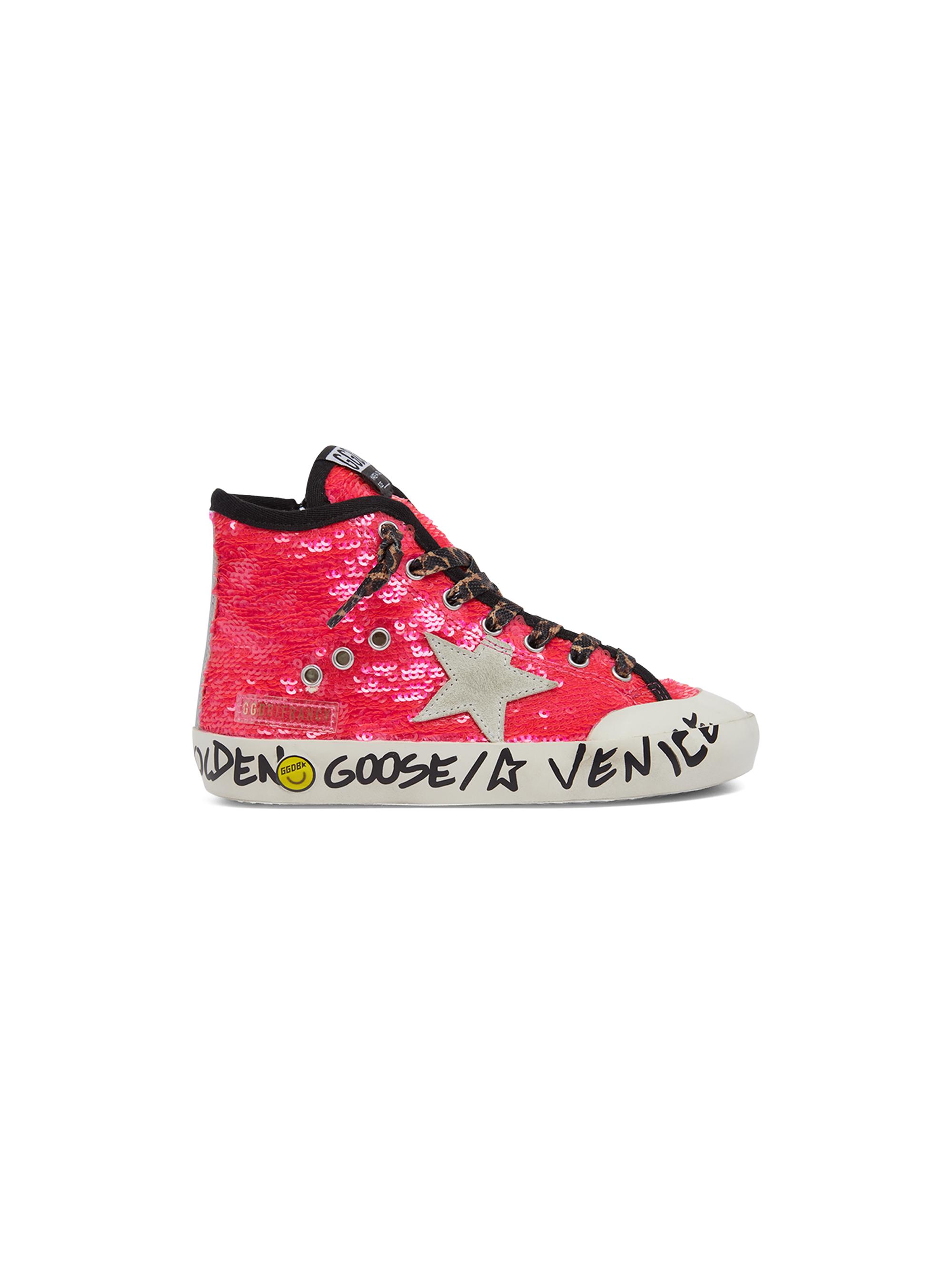 Golden Goose Girl's Francy Penstar Sequined High-Top Sneakers - Pink 1.5 (Child)