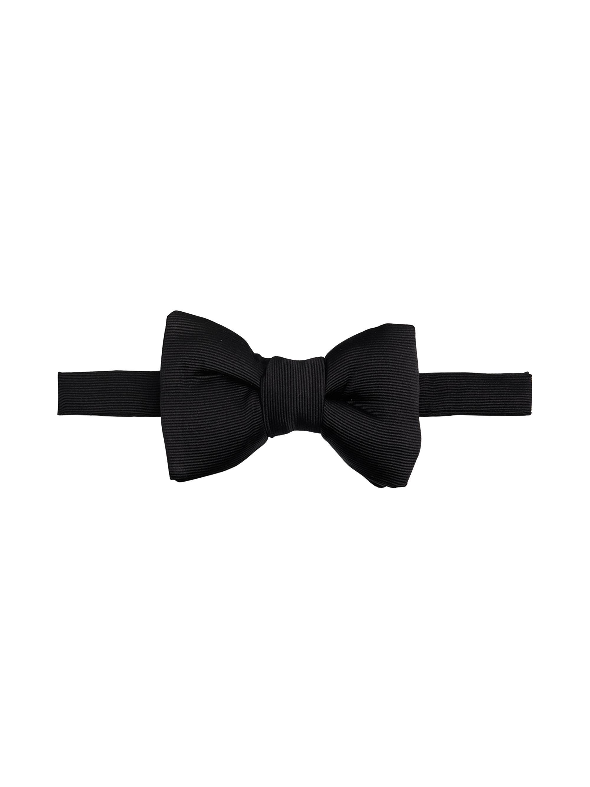 TOM FORD Men's Ribbed Silk Bow Tie - Black