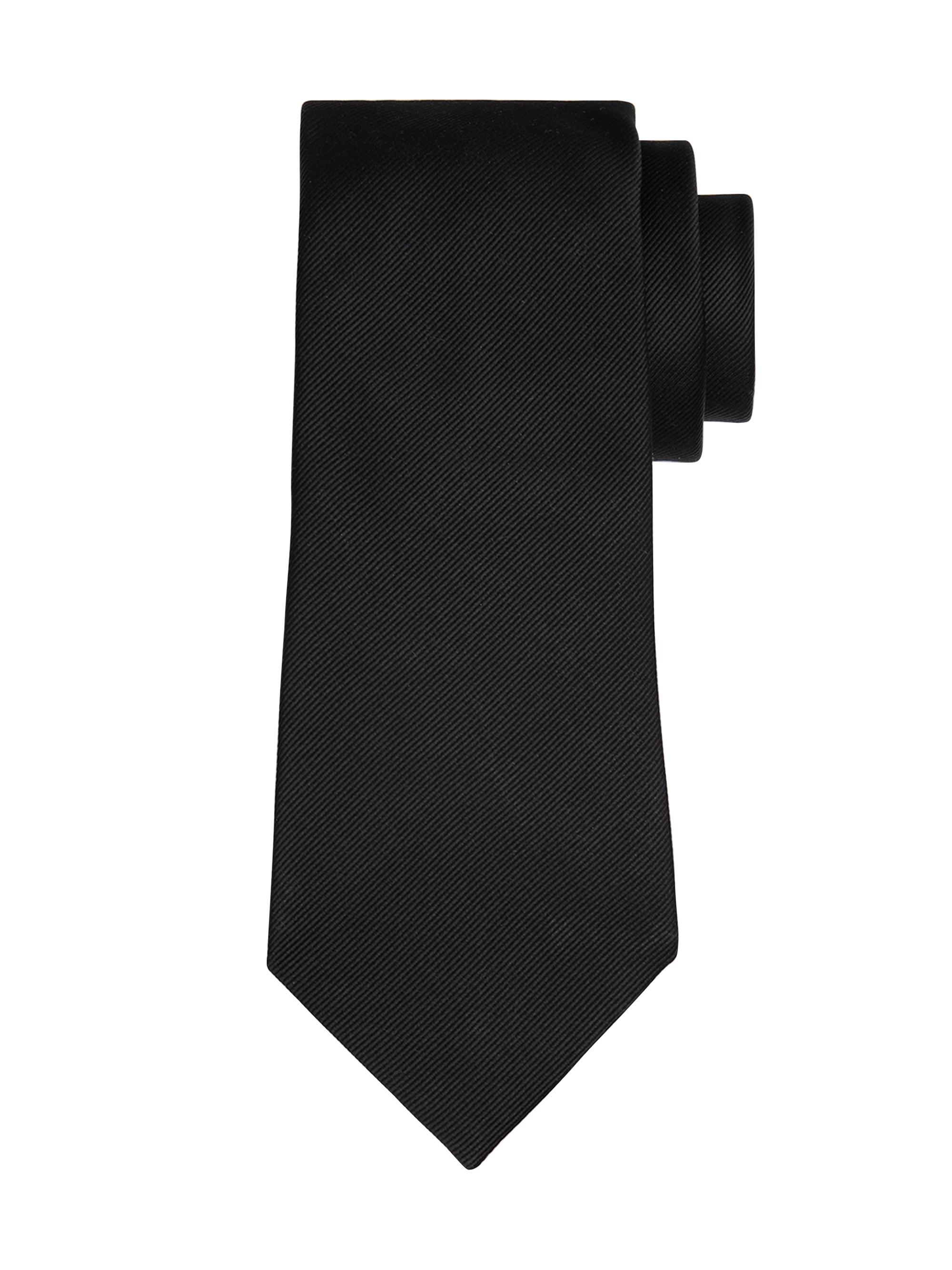 TOM FORD Men's Diagonal Ribbed Silk Tie - Black
