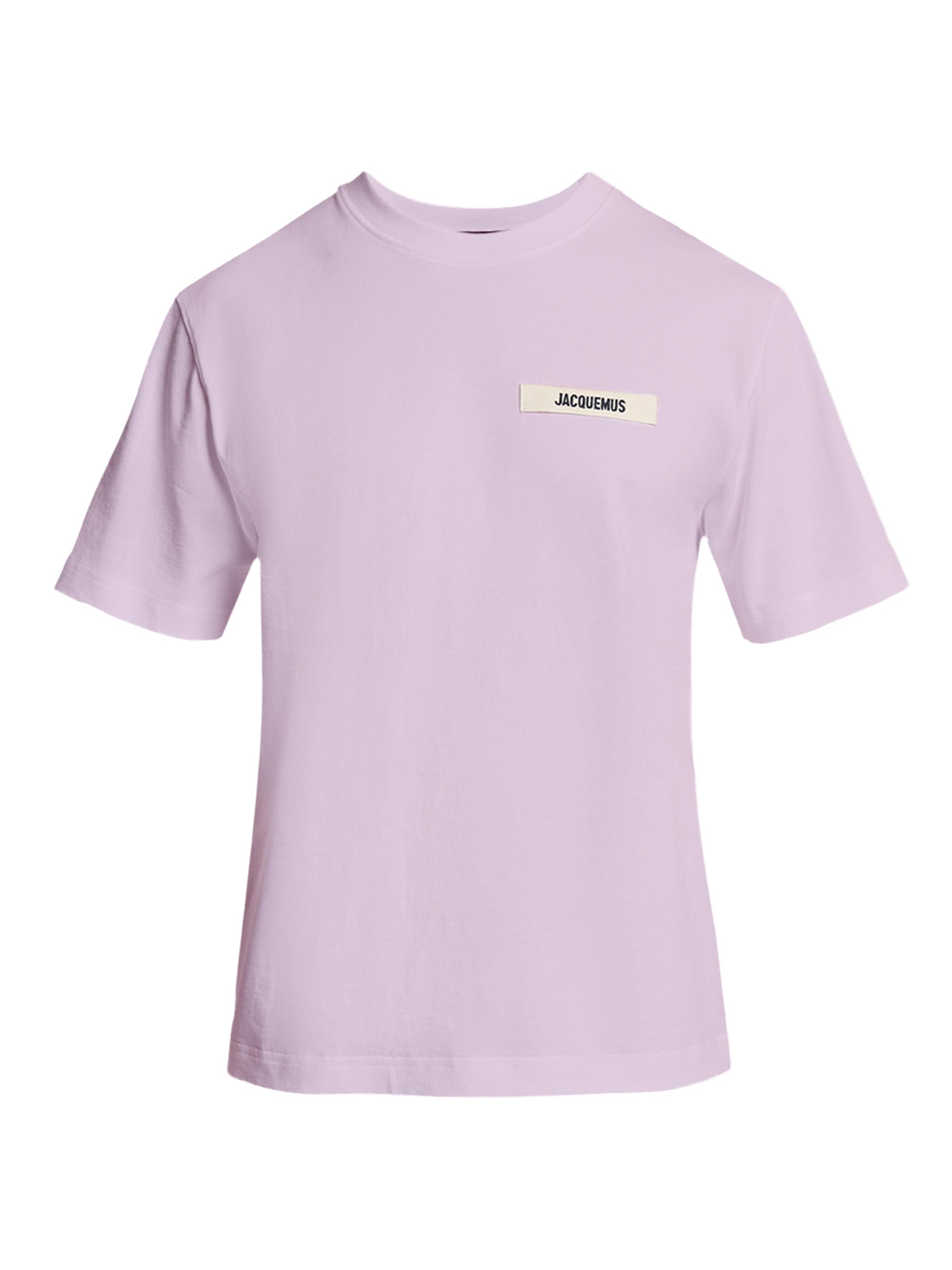 Jacquemus Men's Grosgrain Logo Cotton T-Shirt - Pink - Men's Clothing