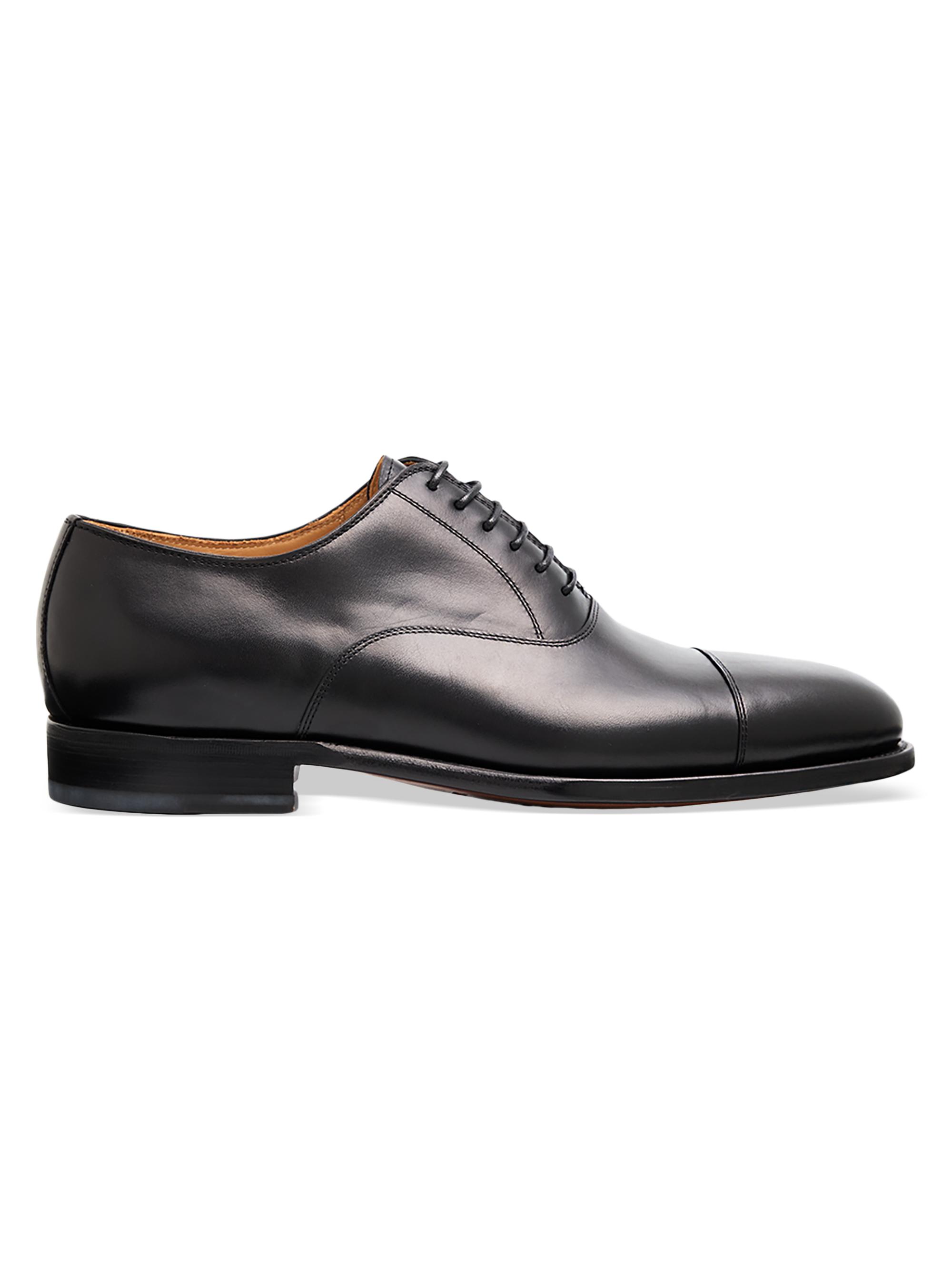 Kiton Men's Leather Cap-Toe Oxfords - Black