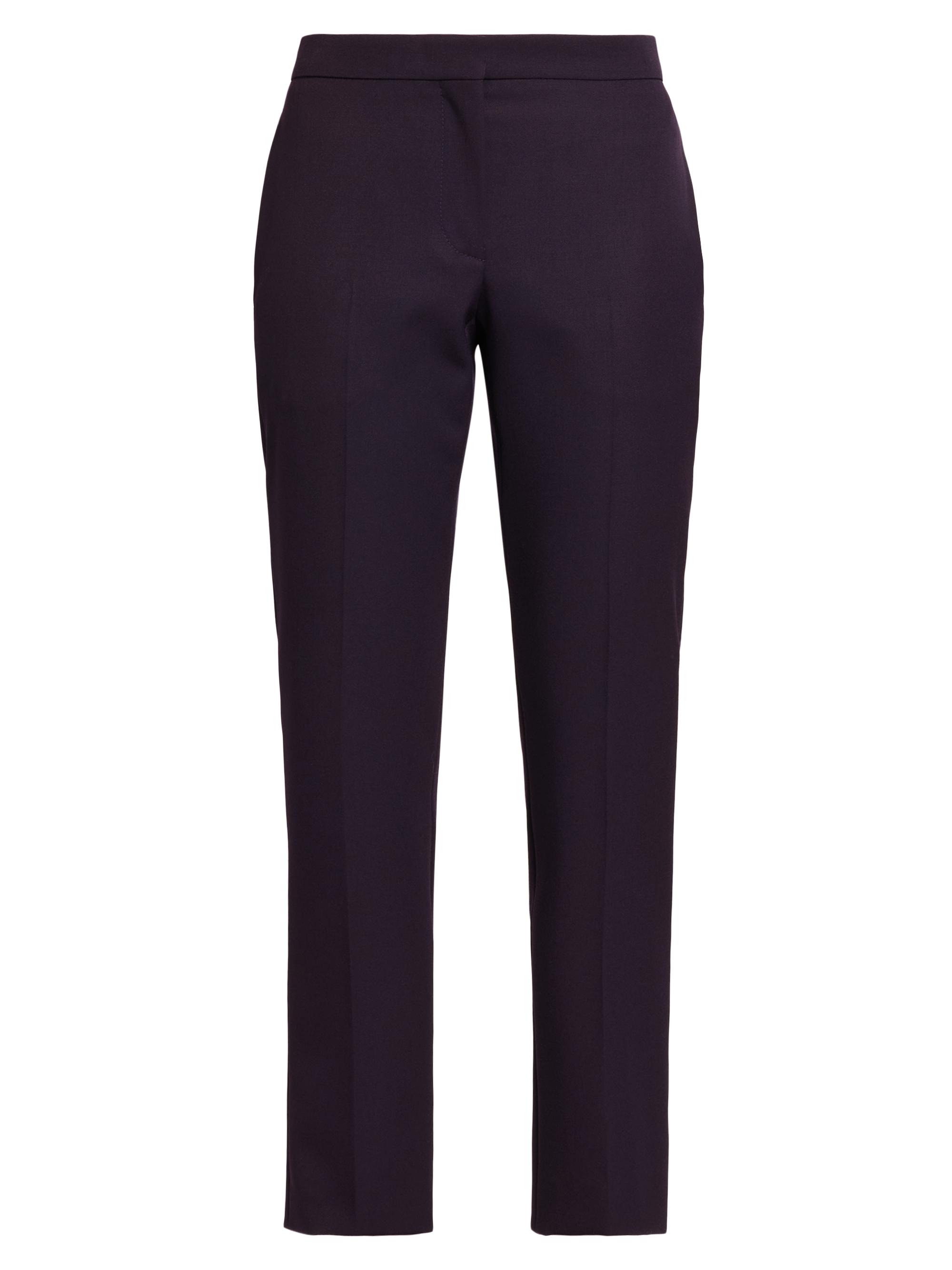McQueen Women's Grain De Poudre Wool Cigarette Trousers - Violet