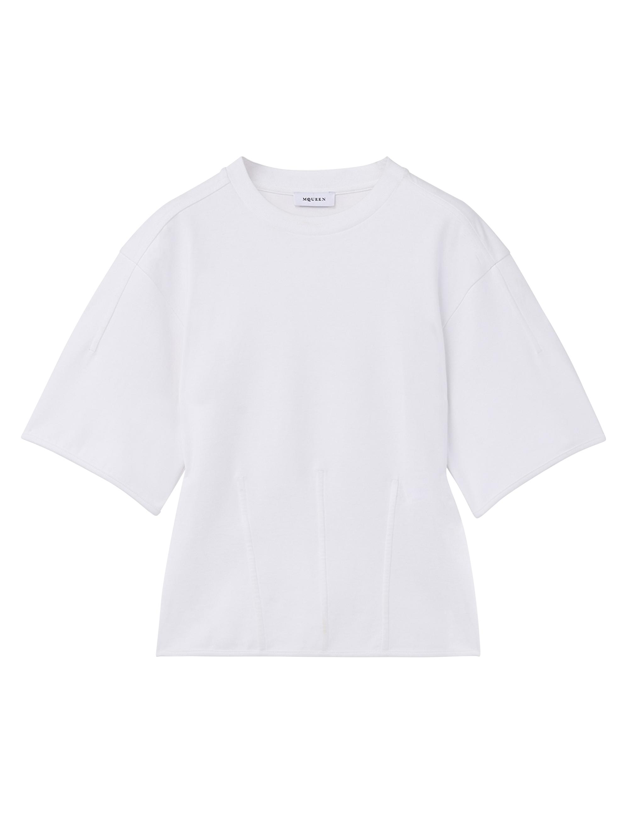 McQueen Women's Seamed Jersey T-Shirt - White