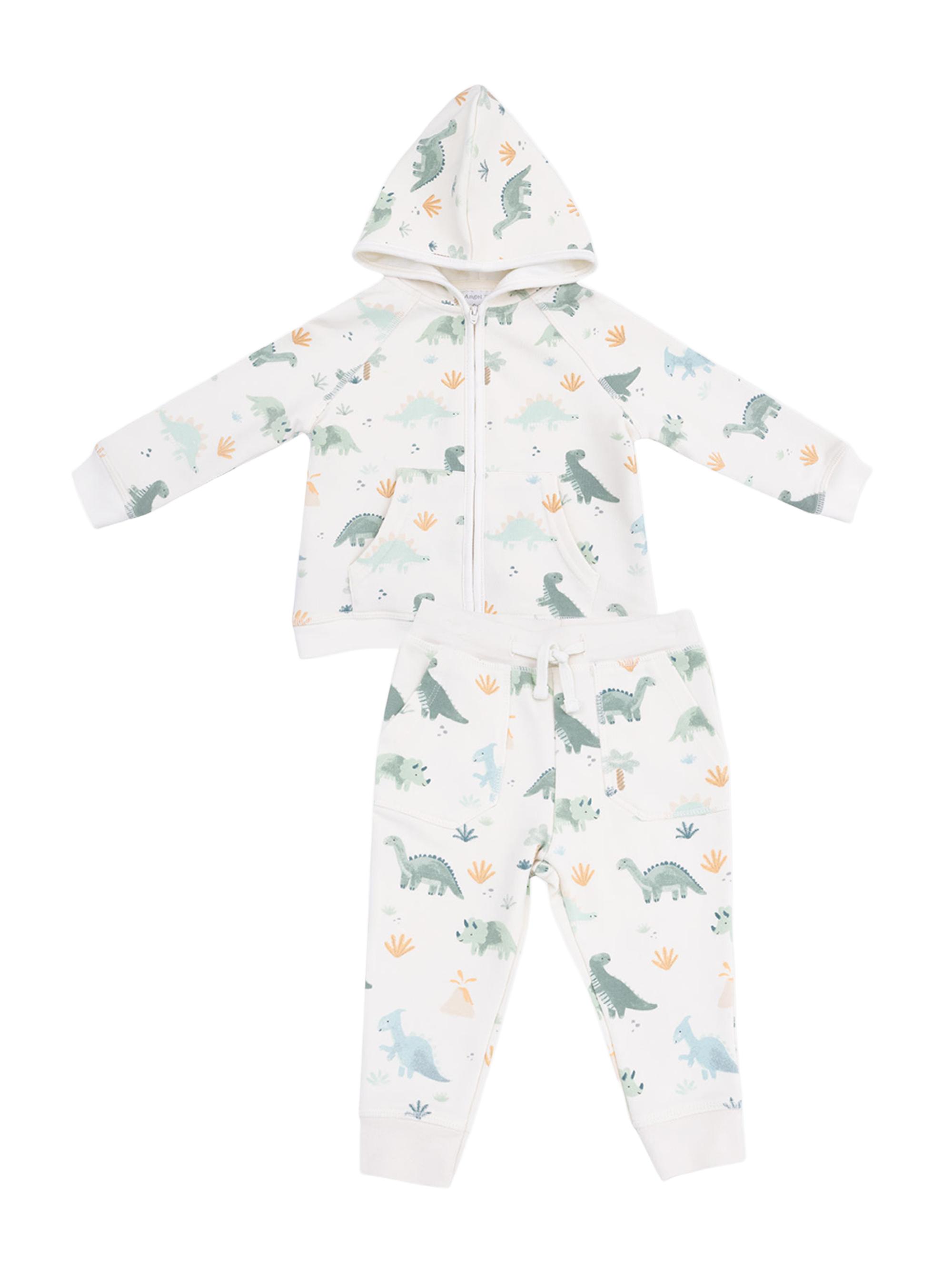 Angel Dear Baby Boy's 2-Piece Dinos Hoodie & Jogger Pants Set - Green 18 Months