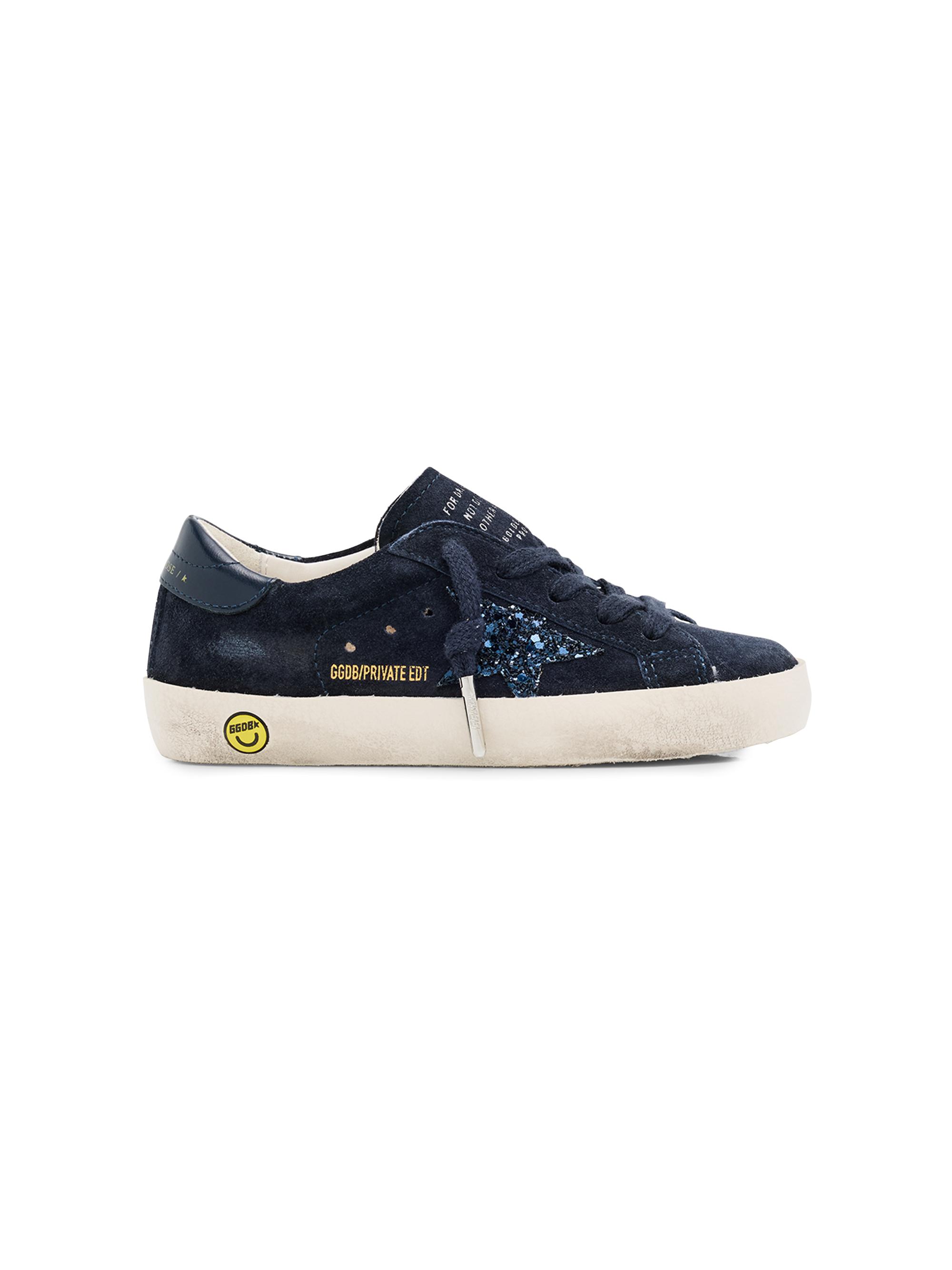 Golden Goose Baby's & Little Girl's Super Star Glitter Velvet Low Top Sneakers - Navy 7.5 (Toddler)