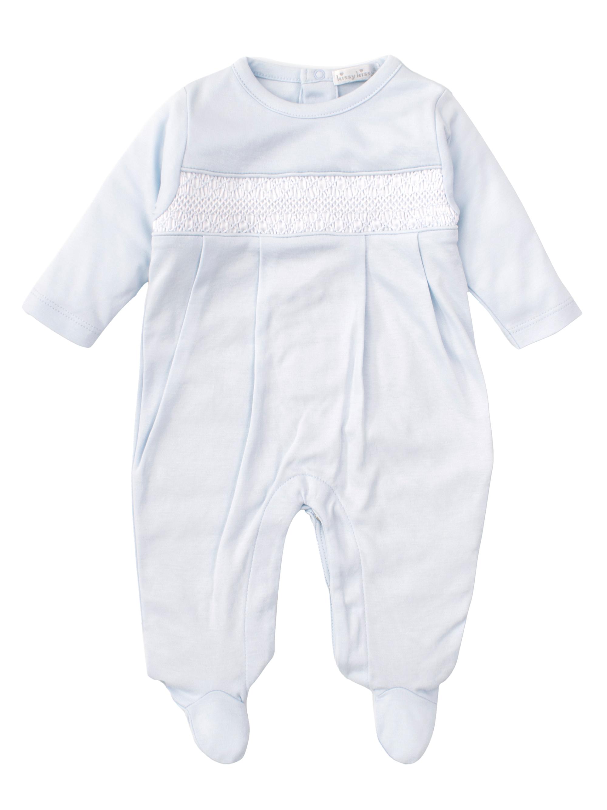 Kissy Kissy Baby Boy's Charmed Smocked Cotton Footie - White