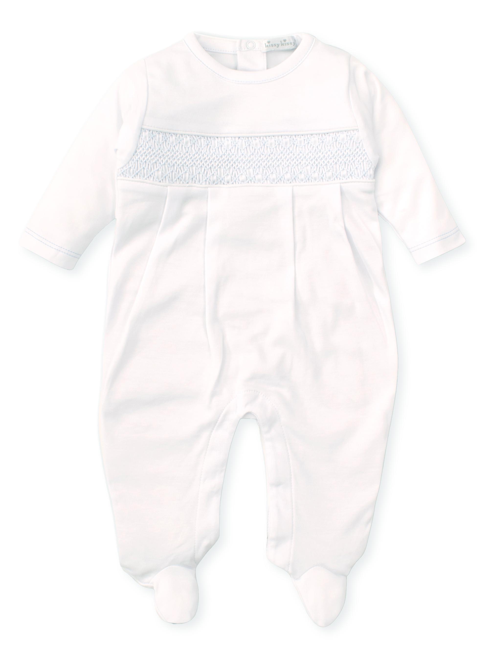 Kissy Kissy Baby Boy's Charmed Smocked Cotton Footie - White | Thumbnail 3