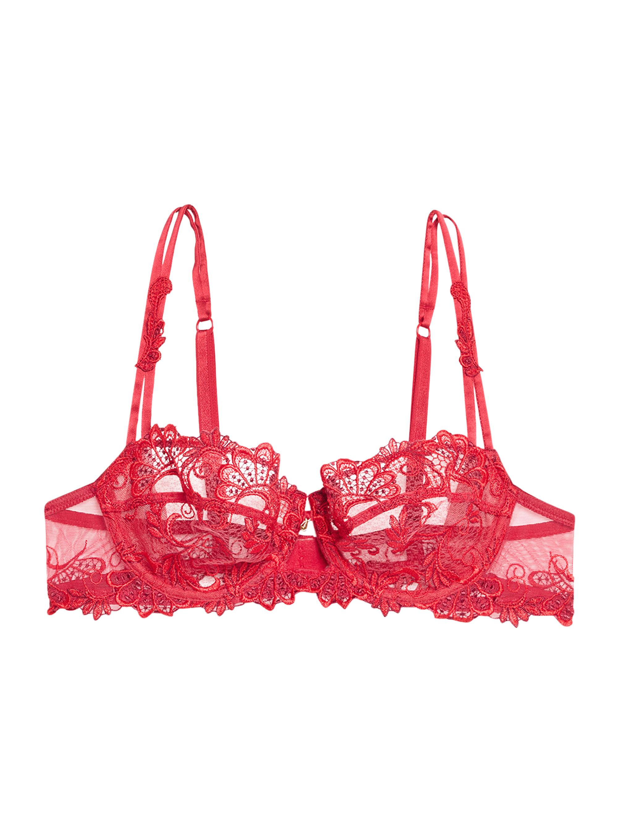 Lise Charmel Women's Dressing Sheer Floral Demi Bra - Red