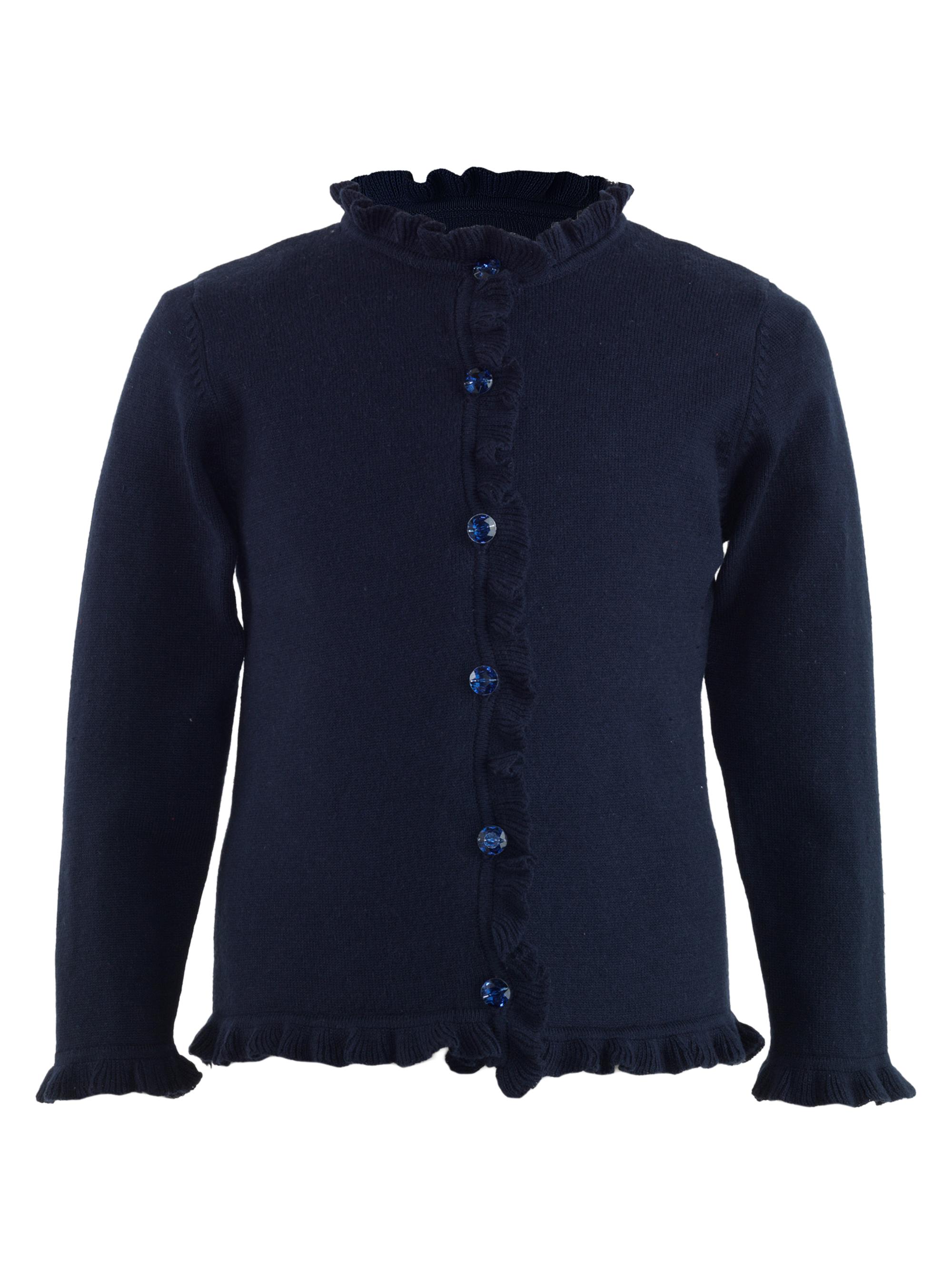 Rachel Riley Little Girl's & Girl's Embellished Ruffle-Trimmed Cardigan - Navy | Thumbnail 3