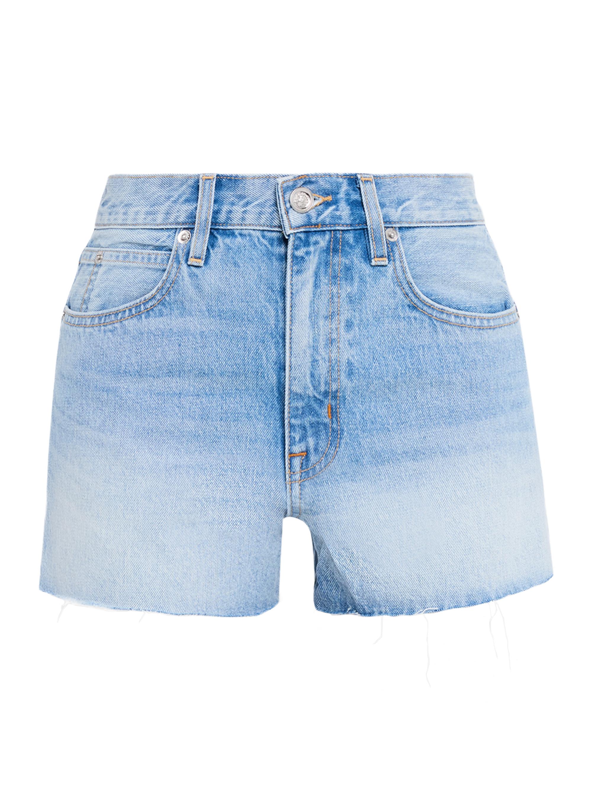 SLVRLAKE Women's Farrah Denim Mid-Rise Cut-Off Shorts - Blue
