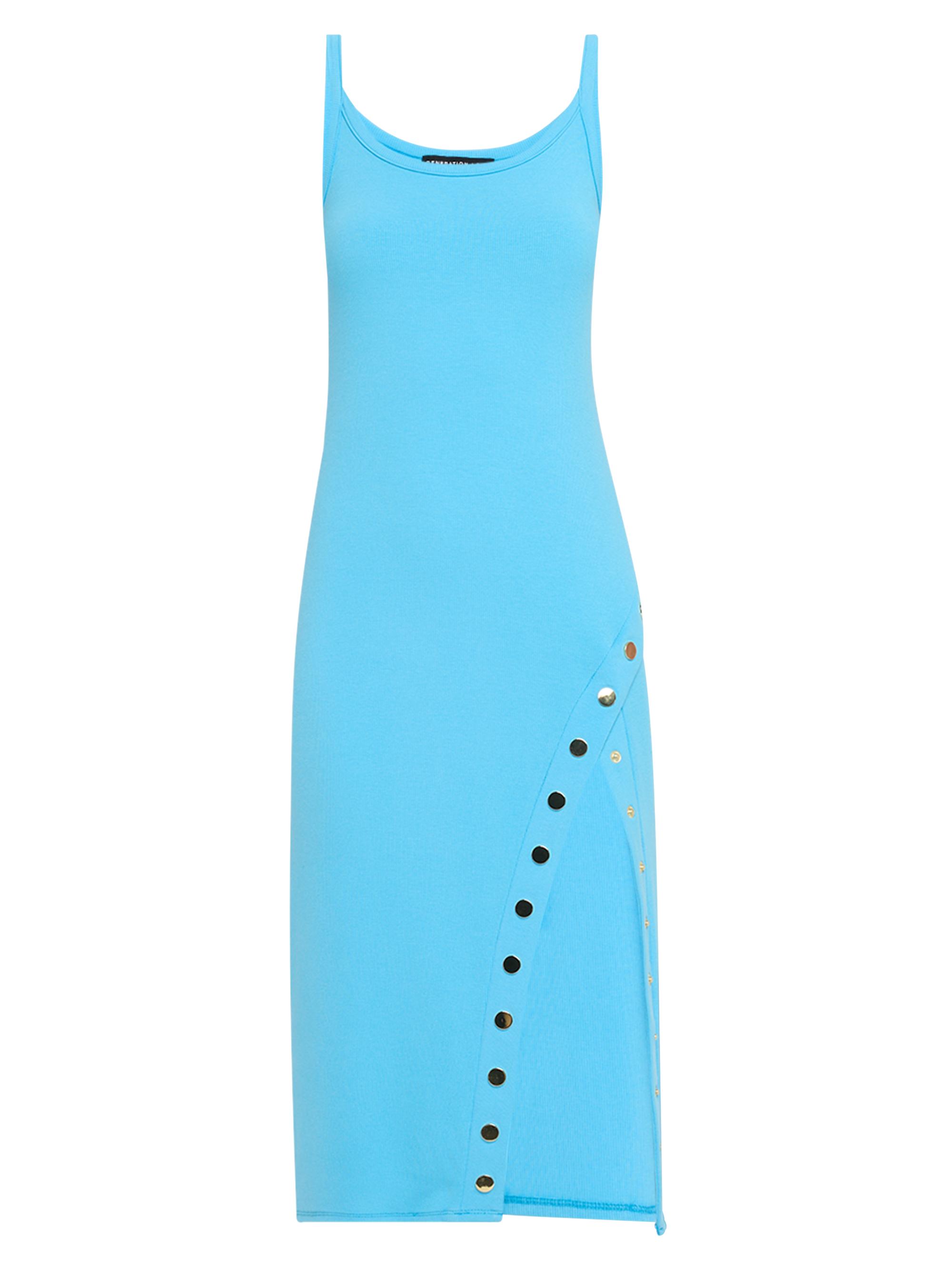 Generation Love Women's Veneta Knit Snap Midi-Dress - Medium Blue