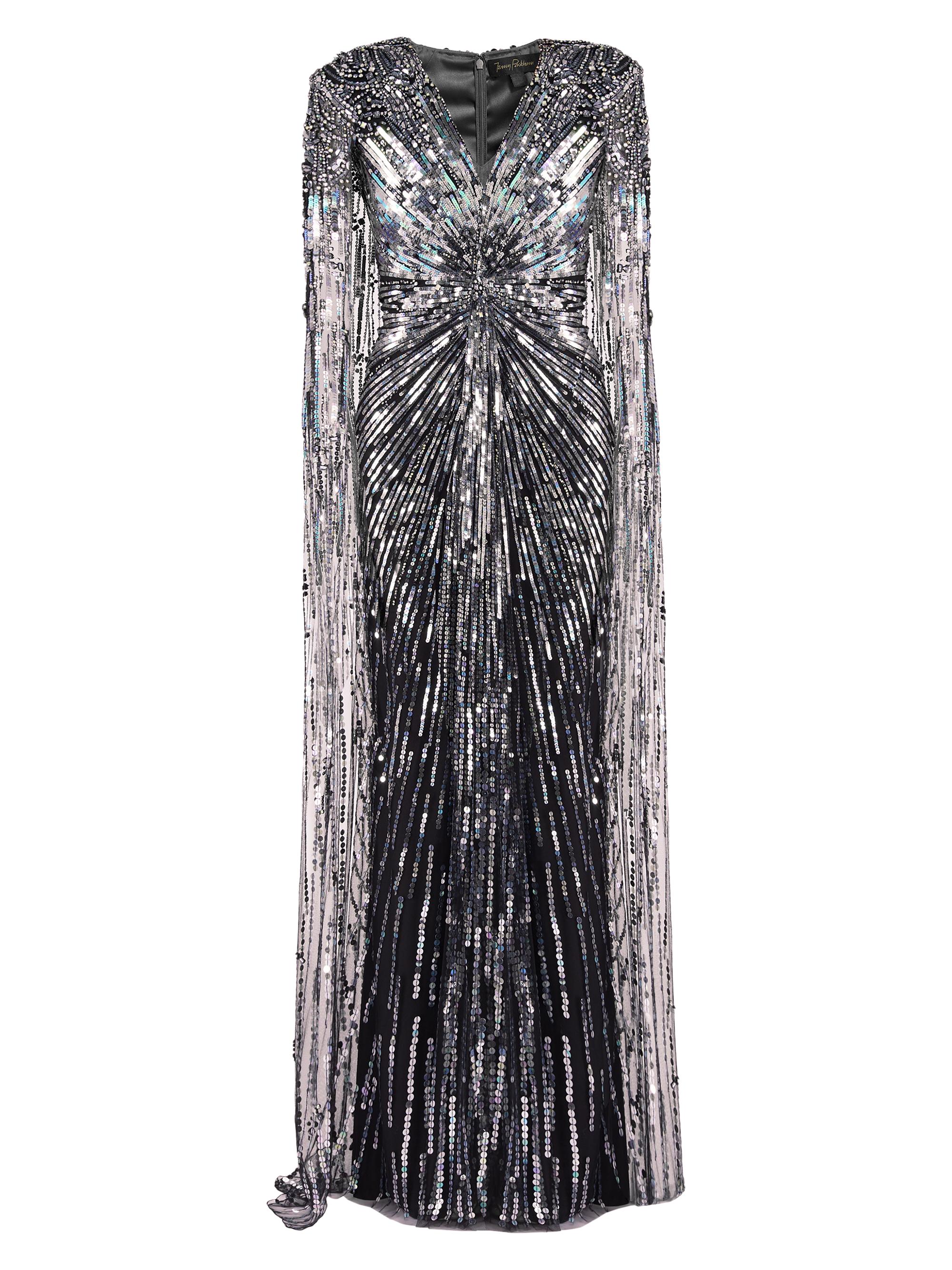 Jenny Packham Women's V-Neck Embellished Gown - Liquorice