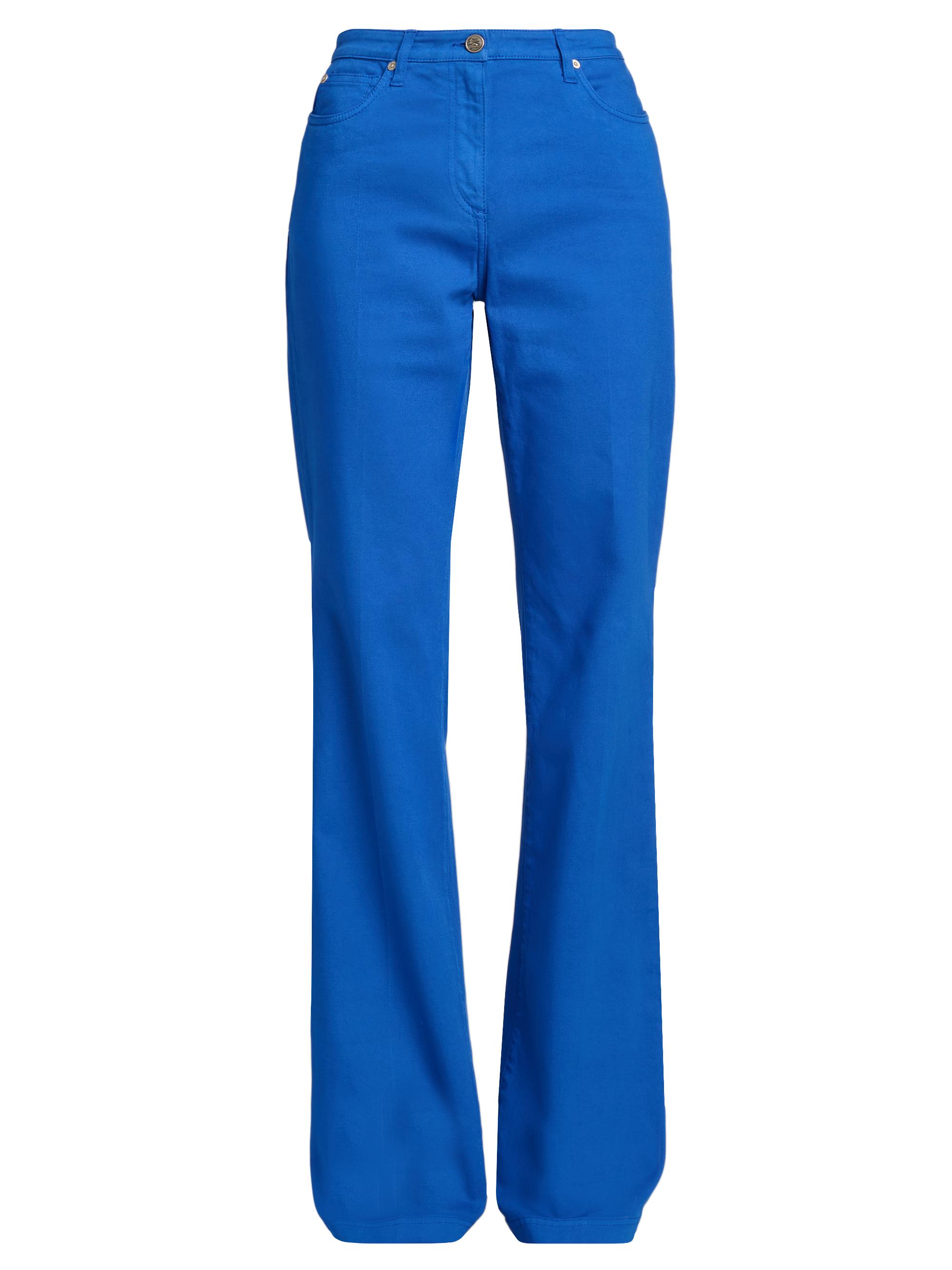 Etro Women's Stretch Cotton Bootcut Pants - Blue