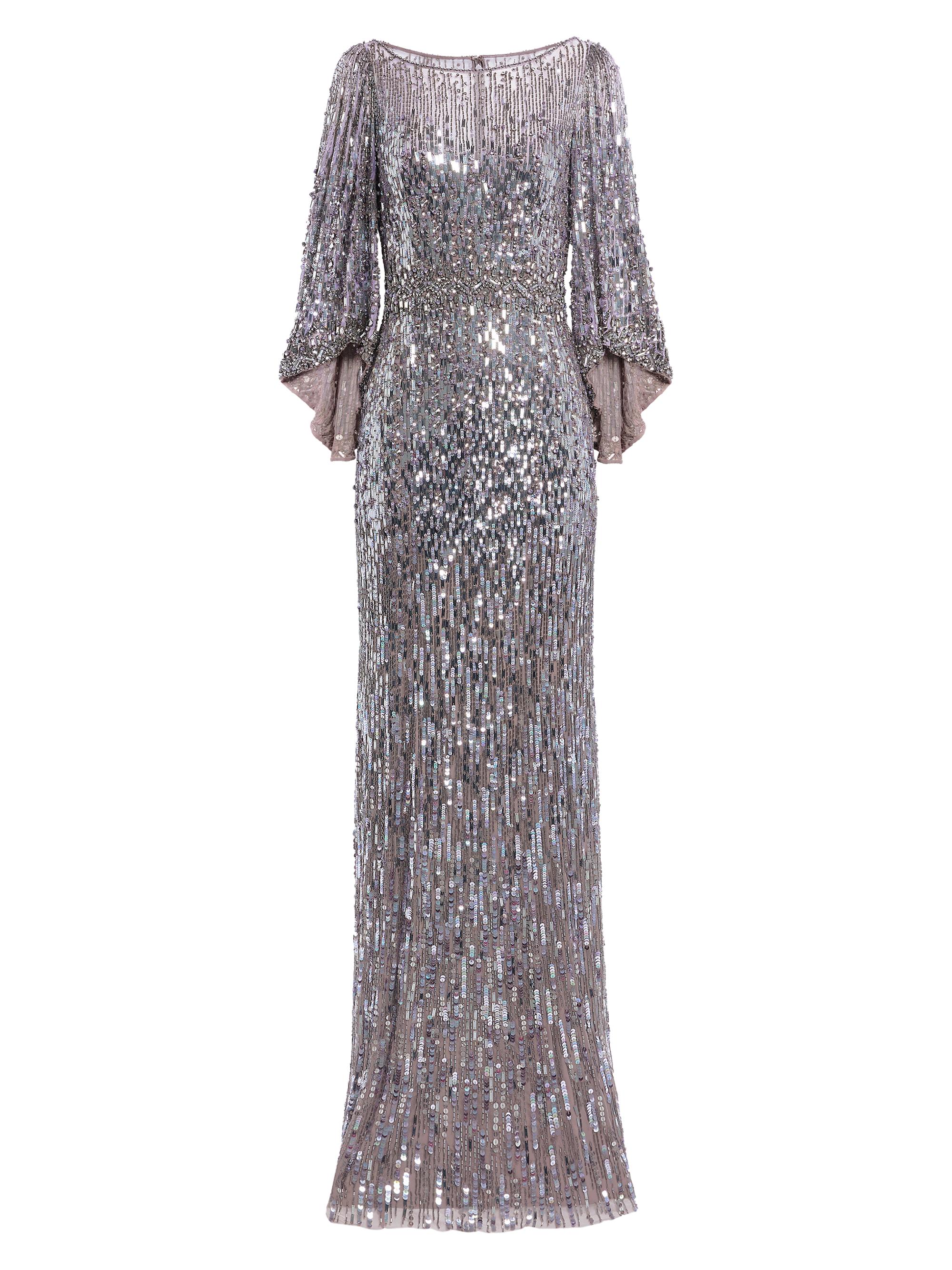 Jenny Packham Women's Ines Sequin-Embellished Gown - Granite