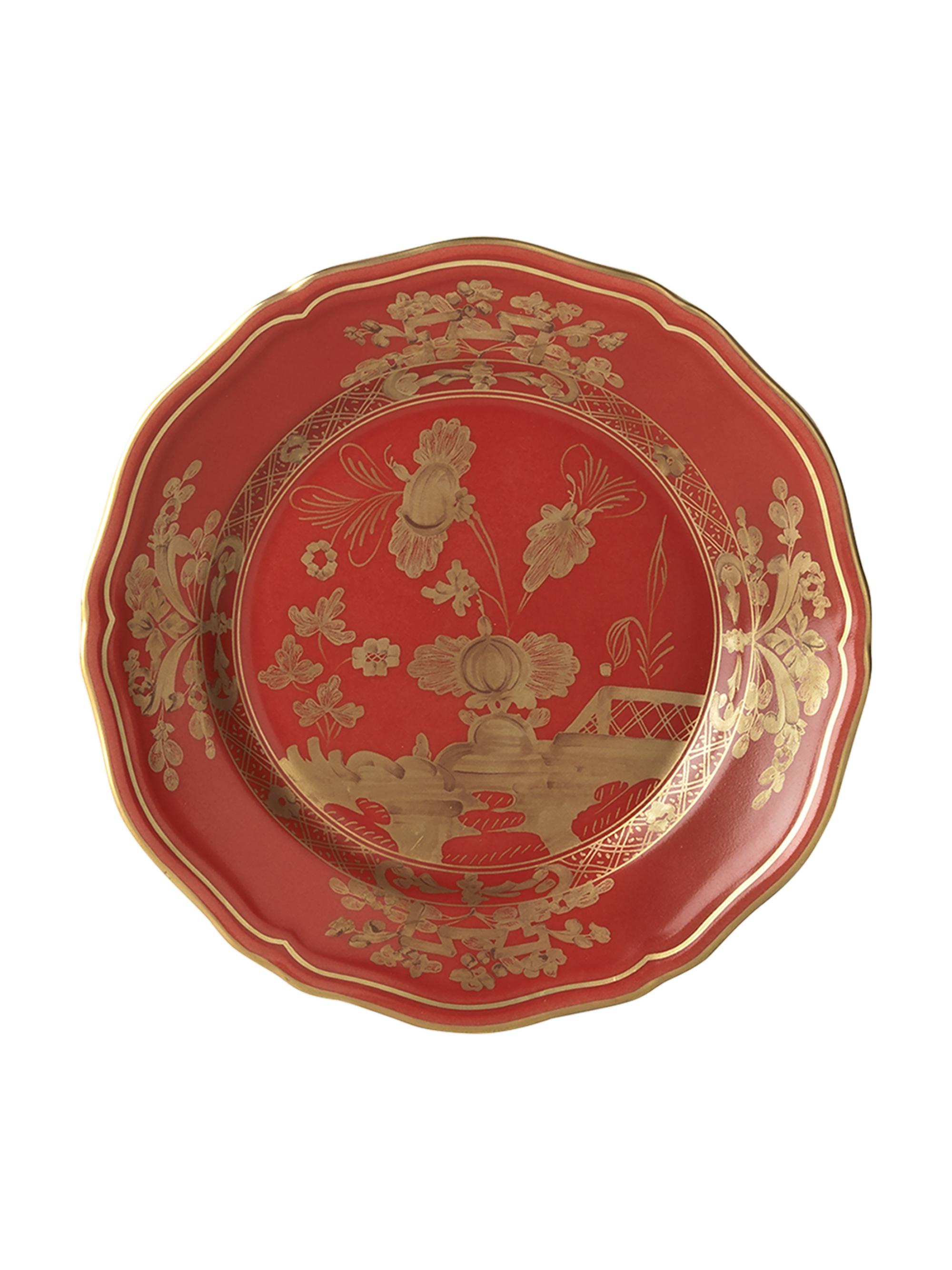 Ginori 1735 Oriente Italiano Rubrum Bread Plate - Red Gold