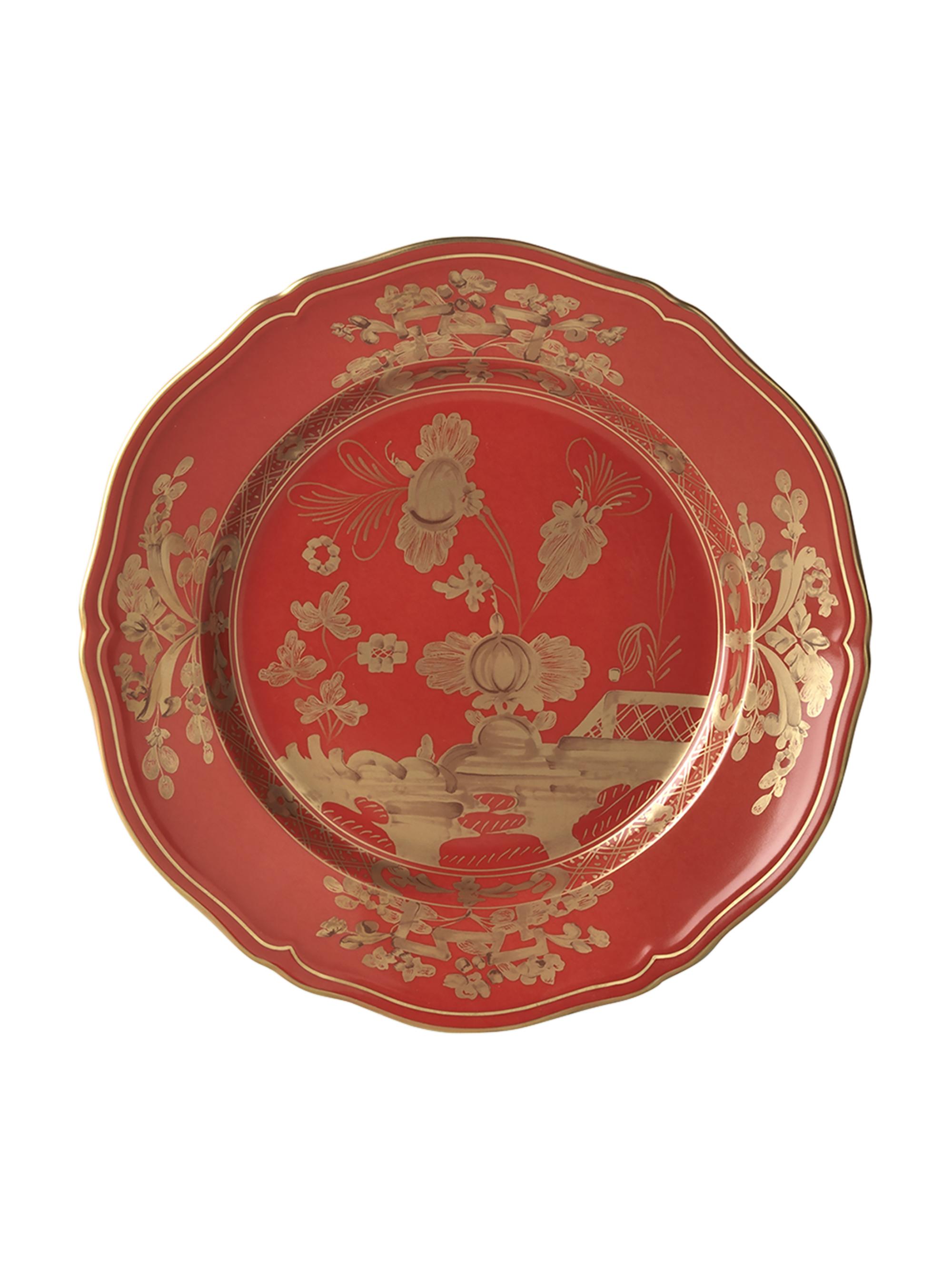 Ginori 1735 Oriente Italiano Rubrum Dinner Plate - Red Gold