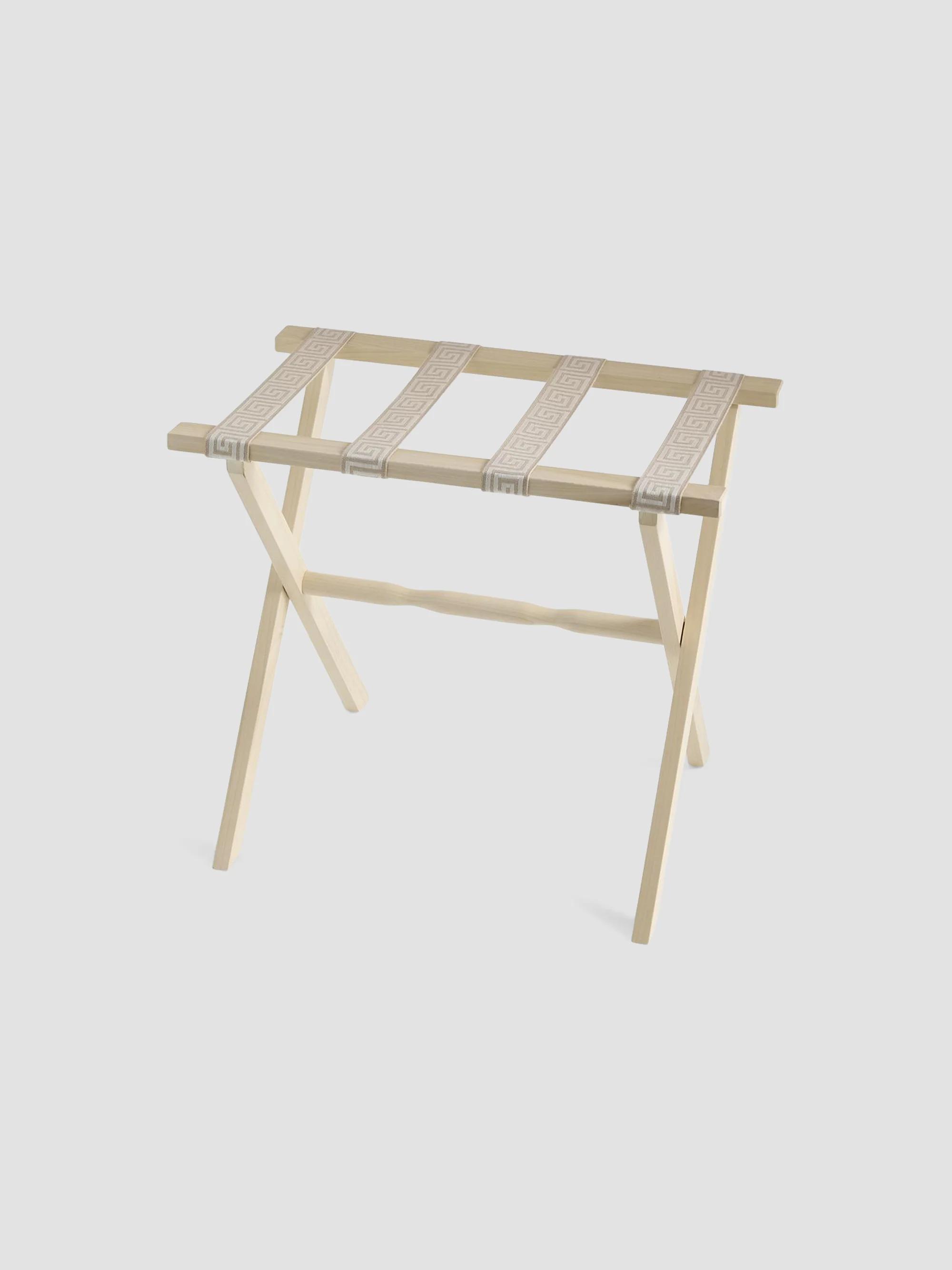 Greek Key Luggage Rack - Grey