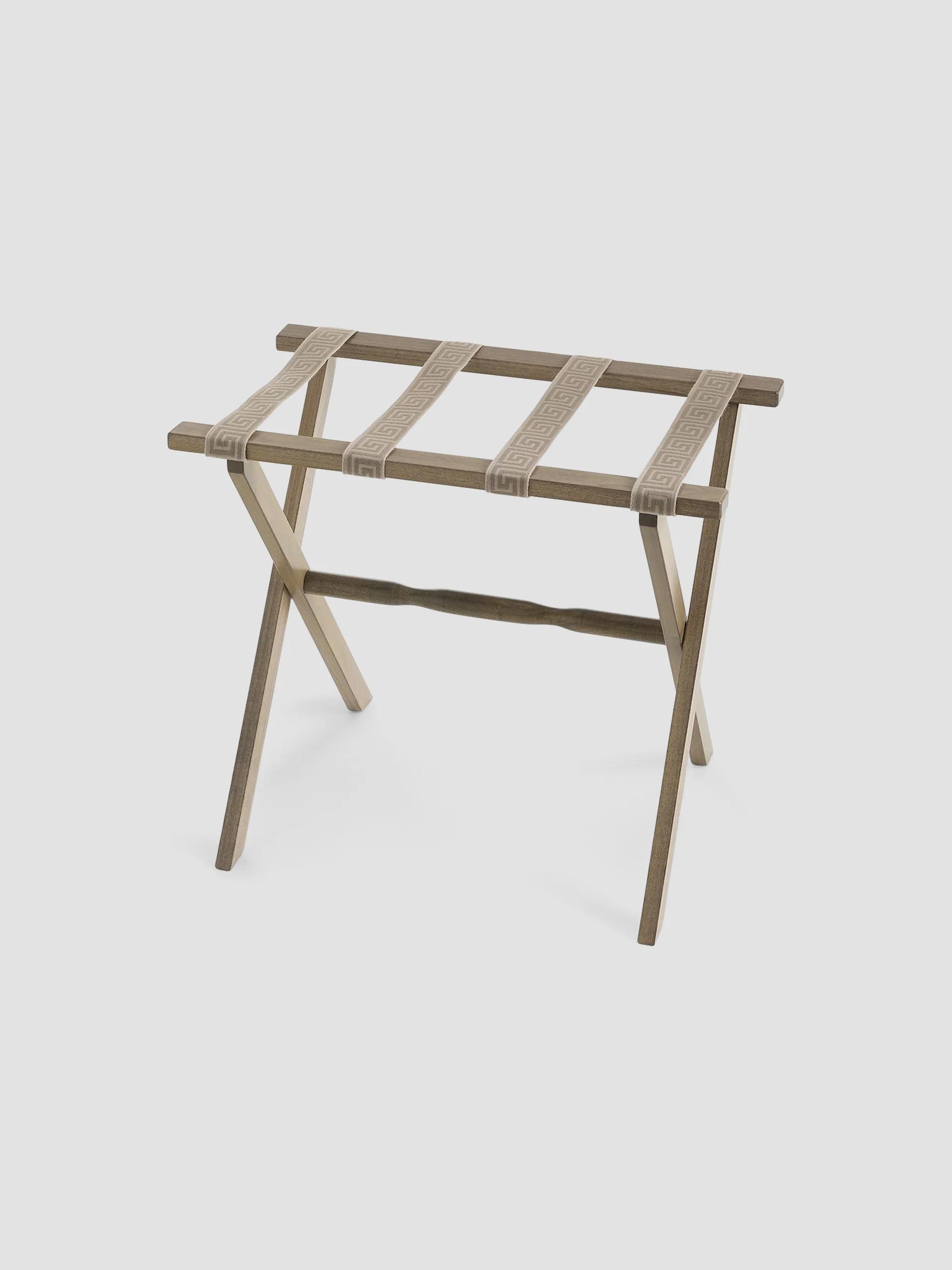 Greek Key Luggage Rack - Beige