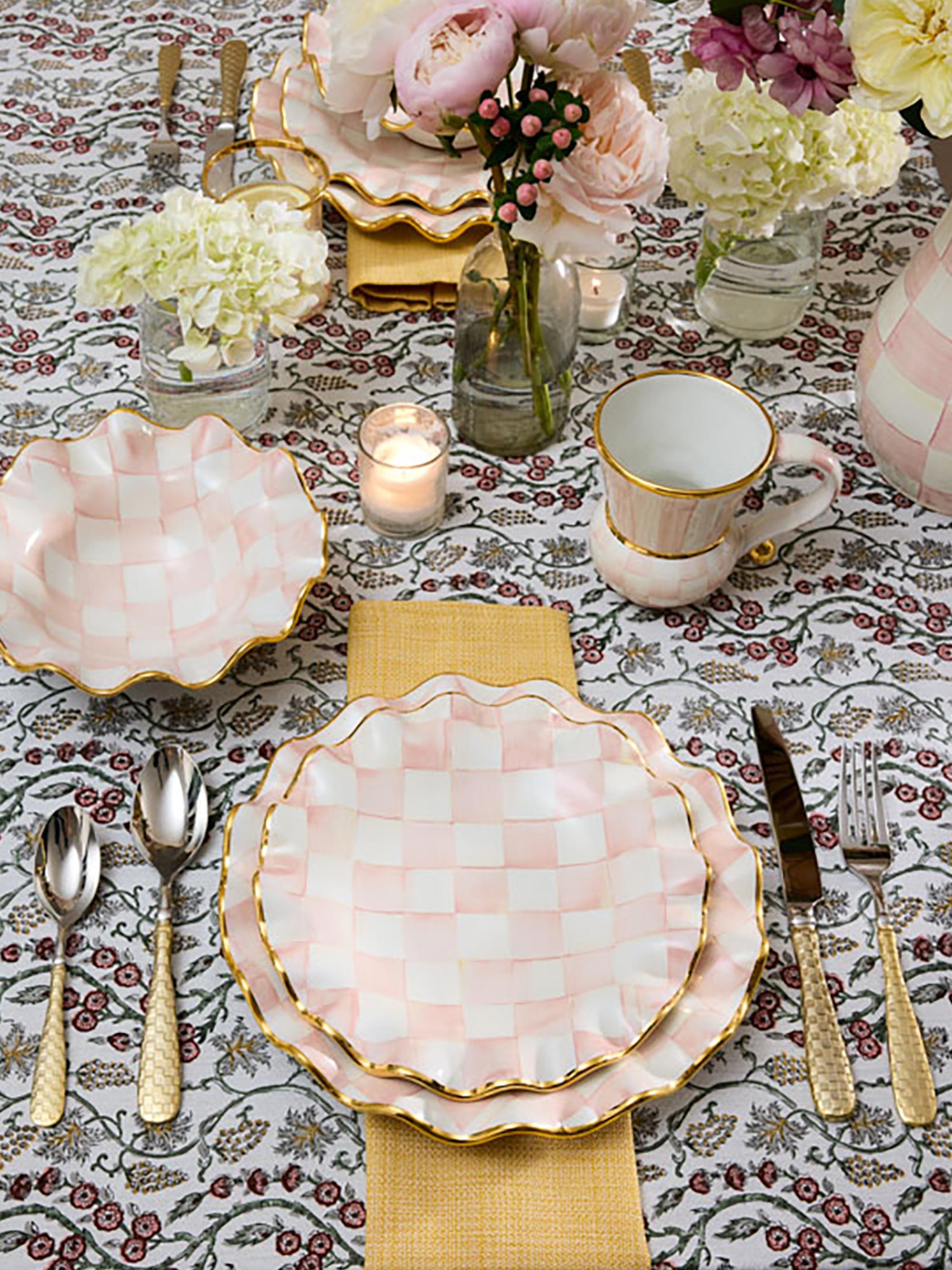 MacKenzie-Childs Rosy Check Ceramic Mug | Saks Fifth Avenue