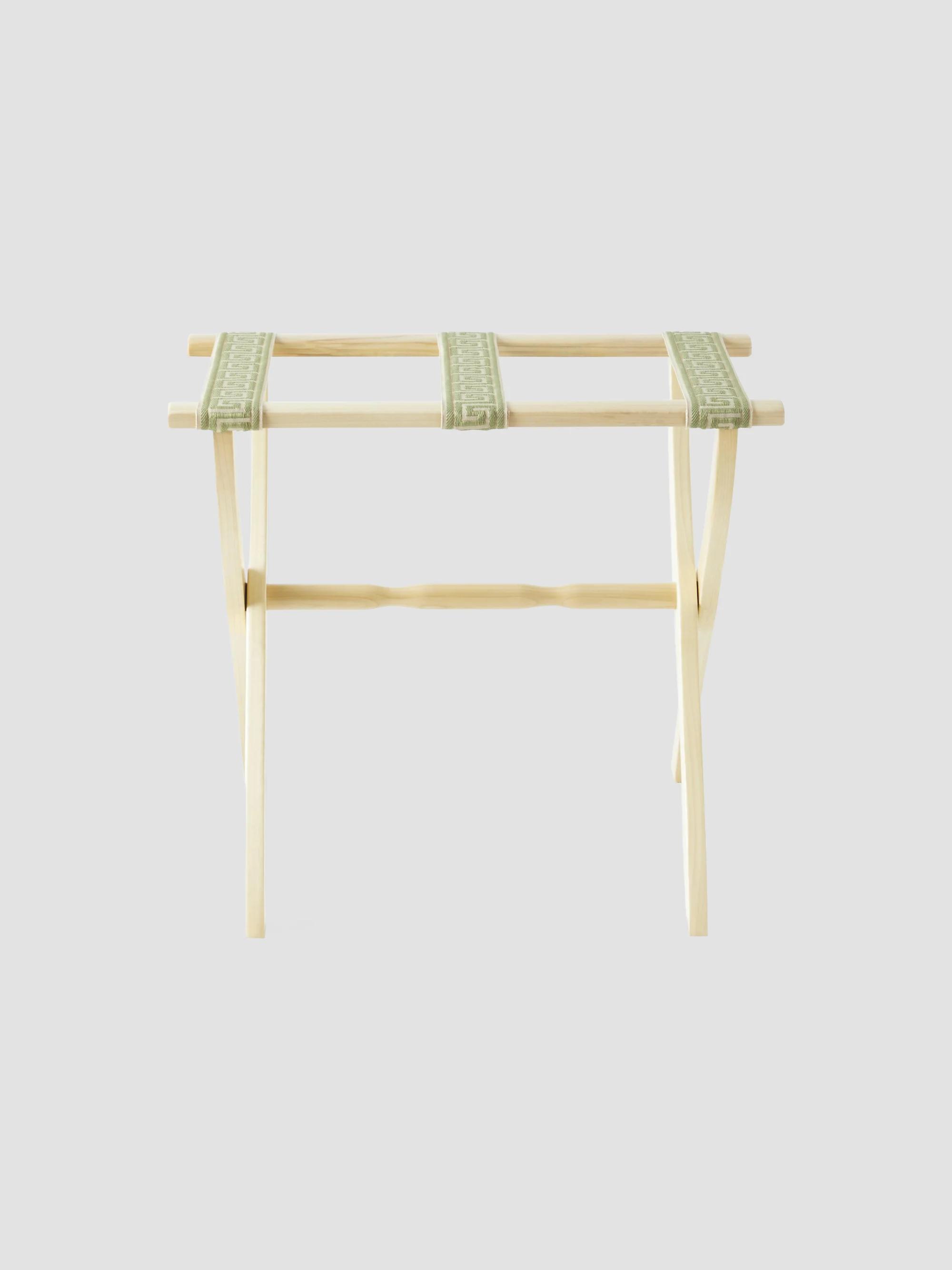 Greek Key Straps Luggage Rack - Beige