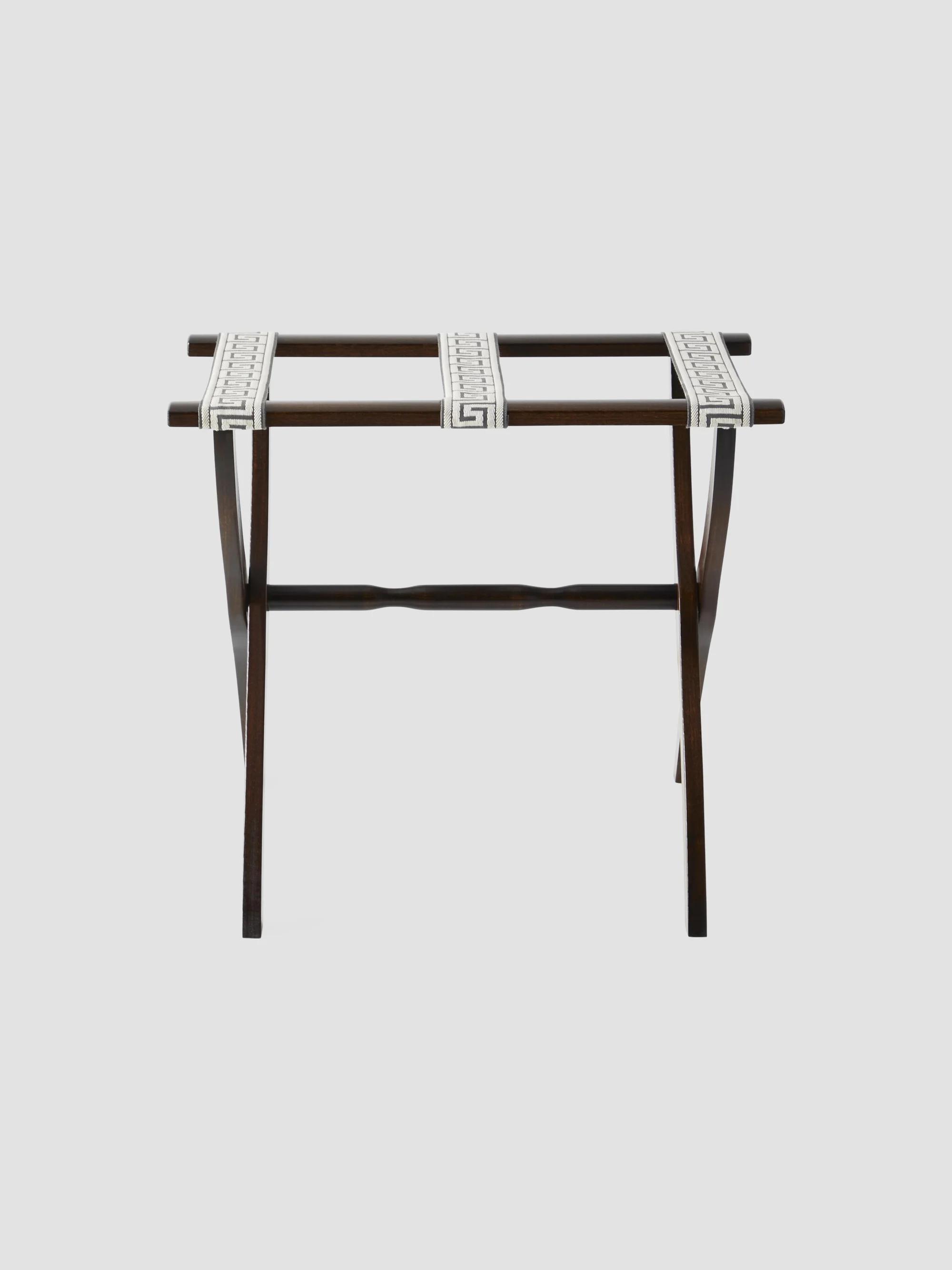 Greek Key Straps Luggage Rack - Dark Brown