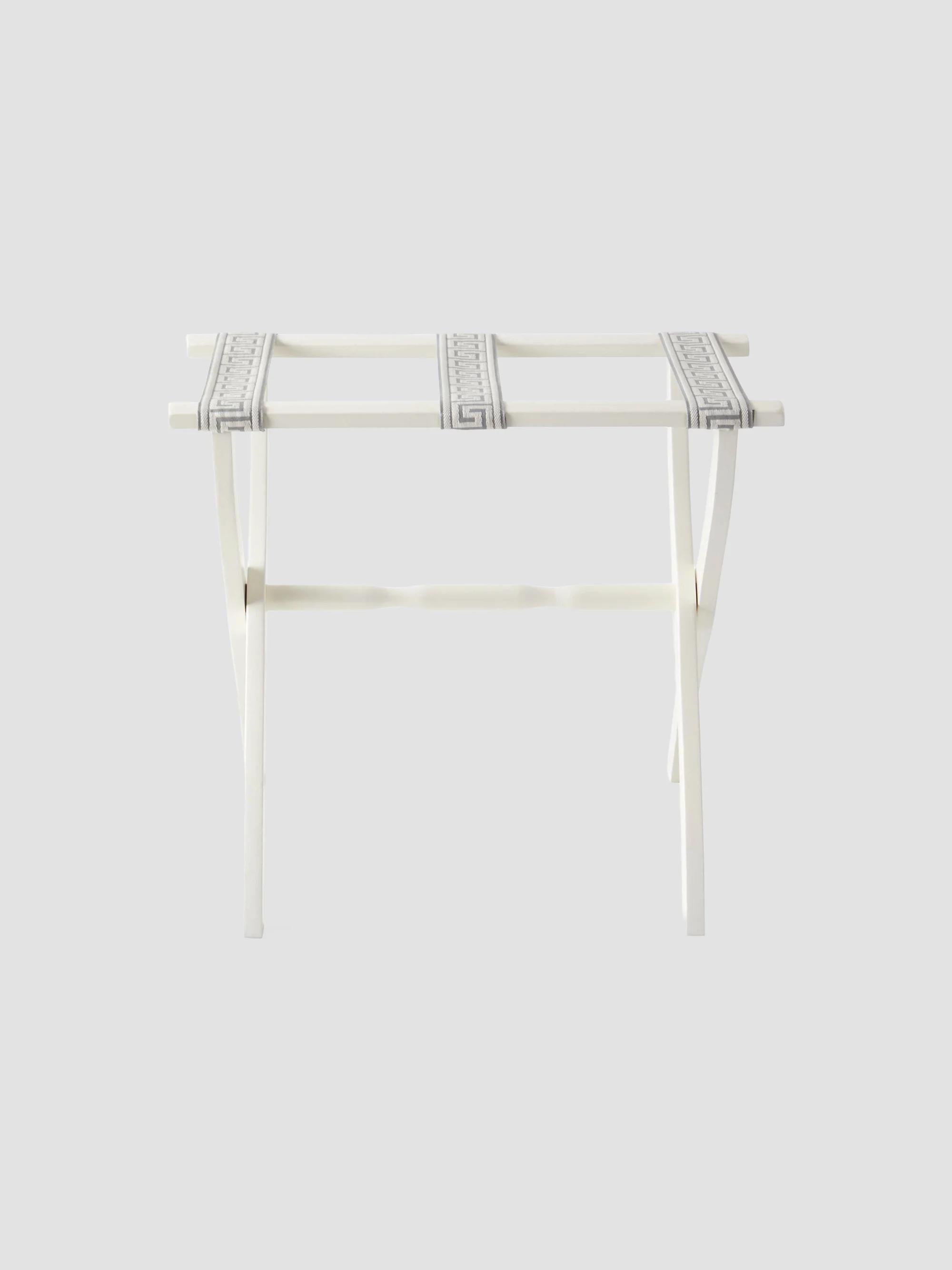 Greek Key Straps Luggage Rack - Ivory