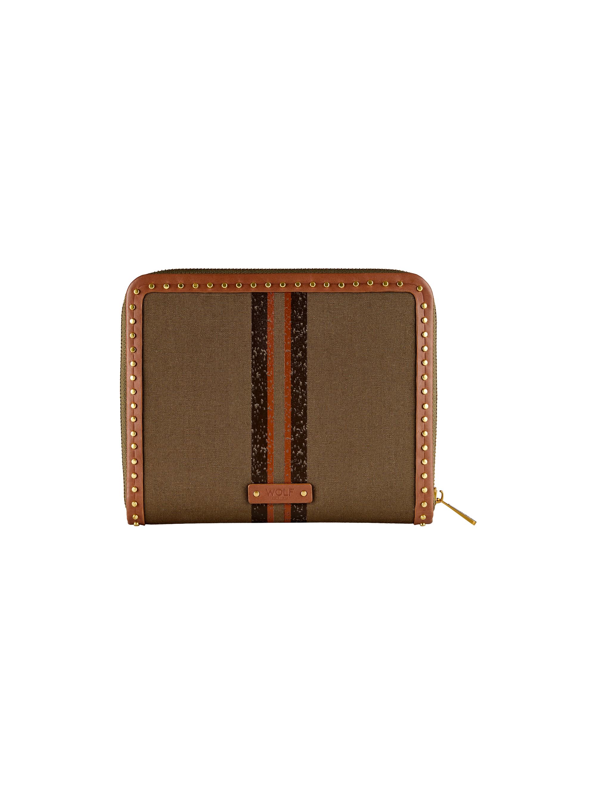 Wolf Ida Travel Zip Jewelry Portfolio - Khaki
