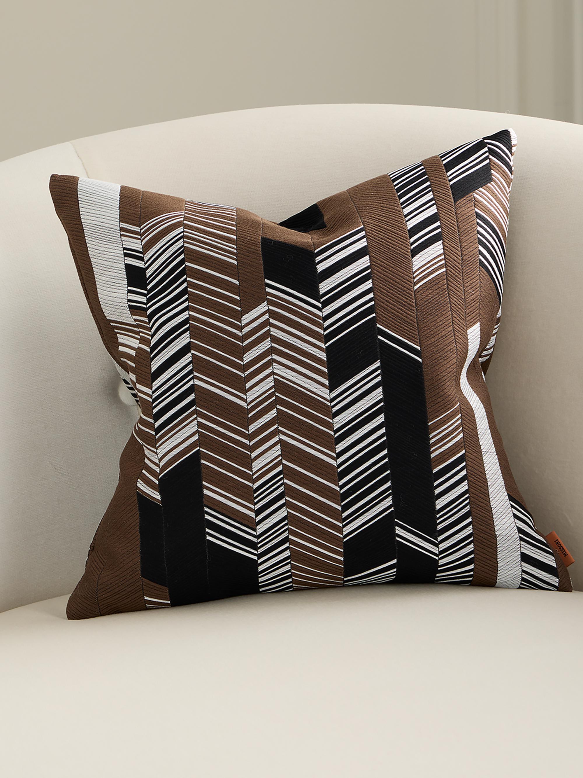 Missoni Home Rafia Goose Feather Square Cushion - Brown