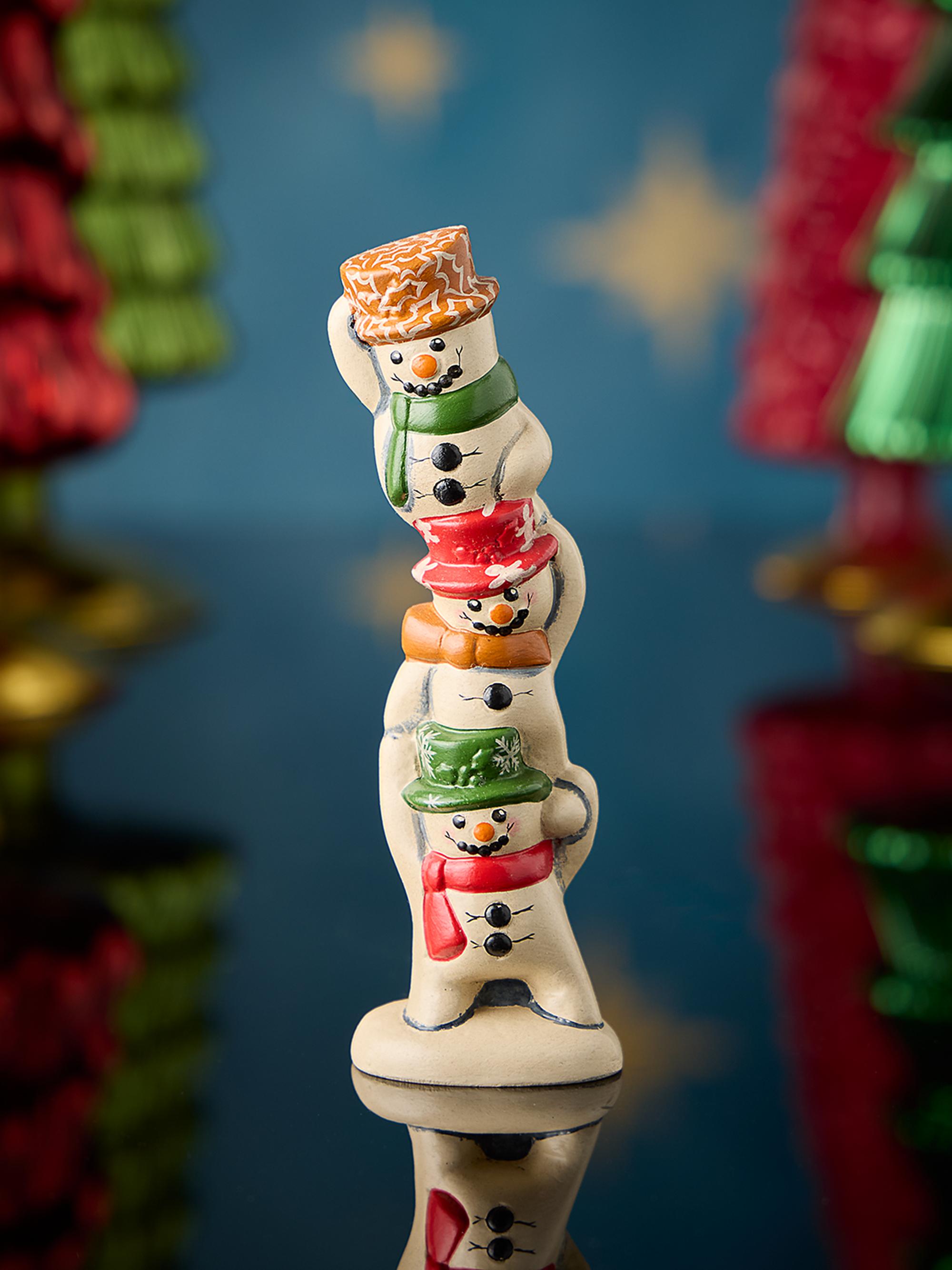 Vaillancourt Folk Art Snowmen Stack Christmas Figurine