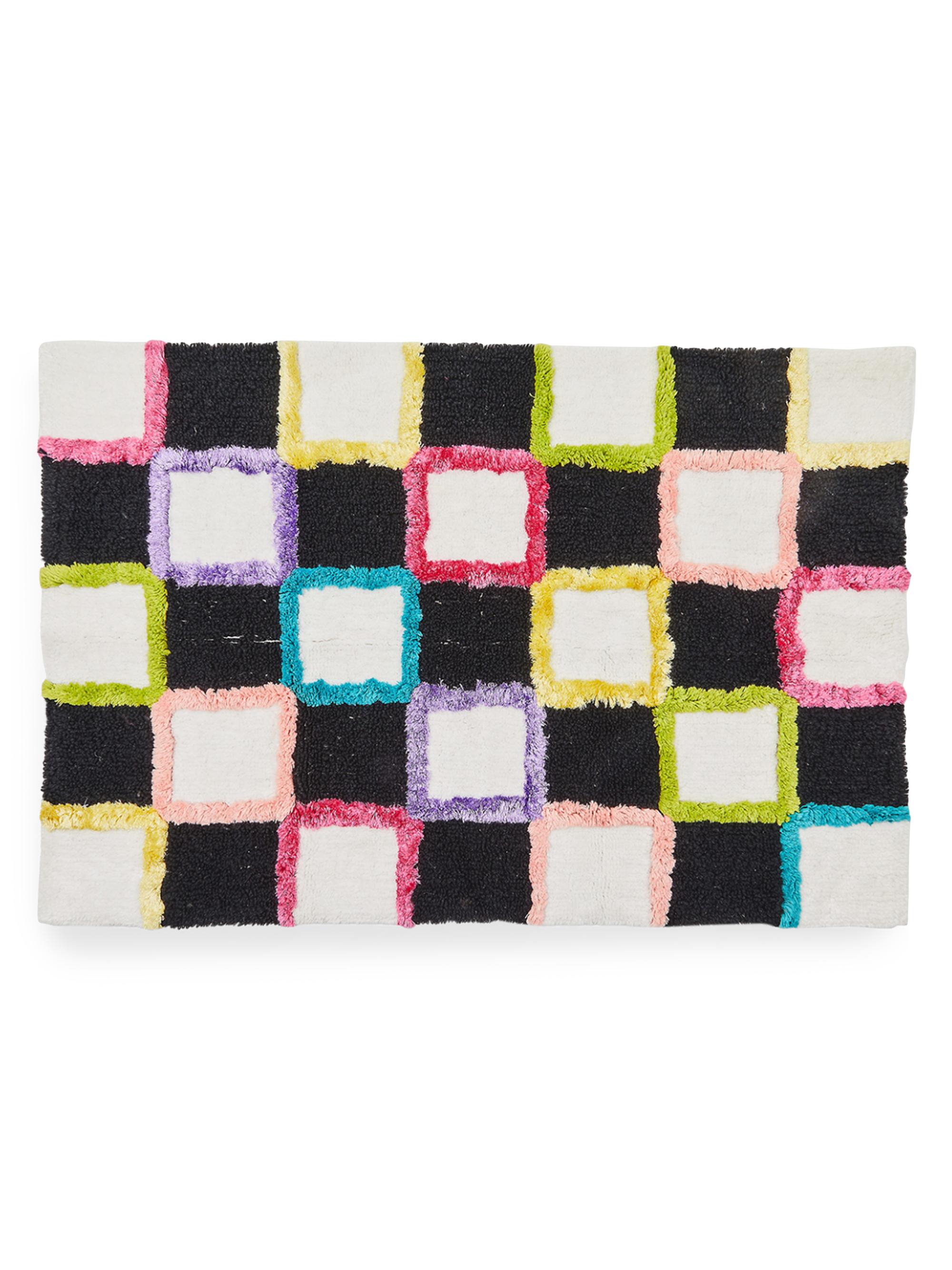 MacKenzie-Childs Multicolored Check Bath Rug